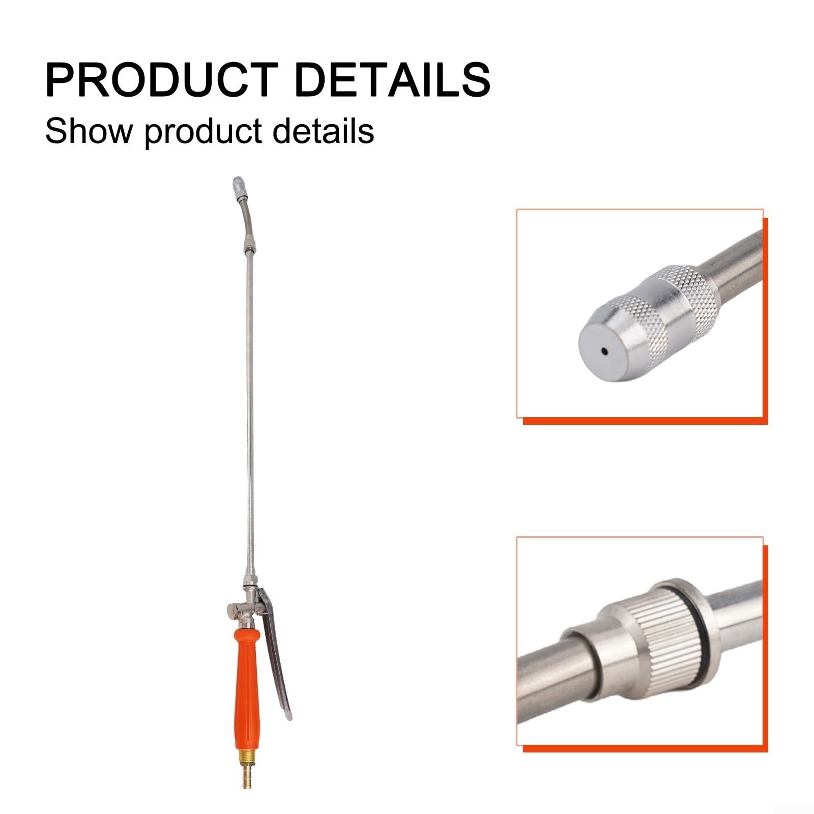 QOXEZY Lancia spray telescopica, in acciaio inox, da 1/4" e 3/8", in ottone, ricambio con maniglia per interruttore per lavaggio auto, irrigazione fiori (2 set)