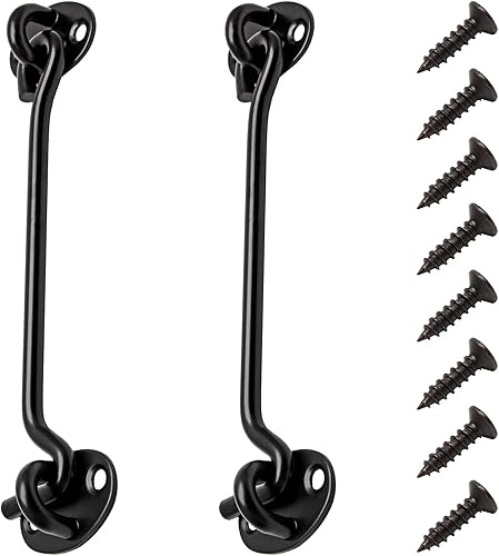 Coufce Gancho de puerta de granero de 10 pulgadas y pestillo de ojo gancho de cierre de puerta de privacidad gancho de cierre de acero inoxidable