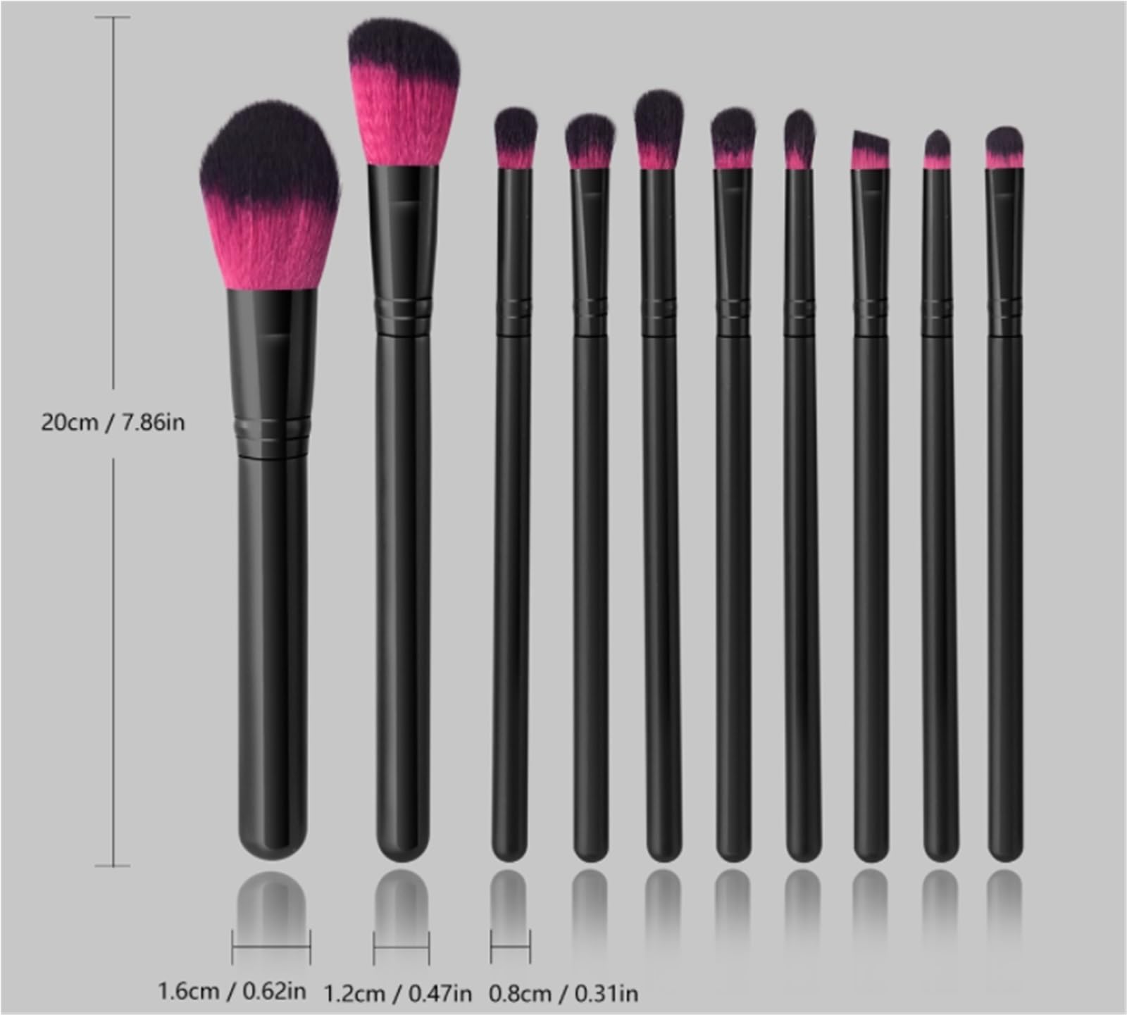 Pinselset Makeup Make-up-Pinsel-Set Schwarz 10-teiliges Pinselset for Concealer, Lidschatten Und Andere Make-up-Pinsel Make Up Pinsel für Buffing
