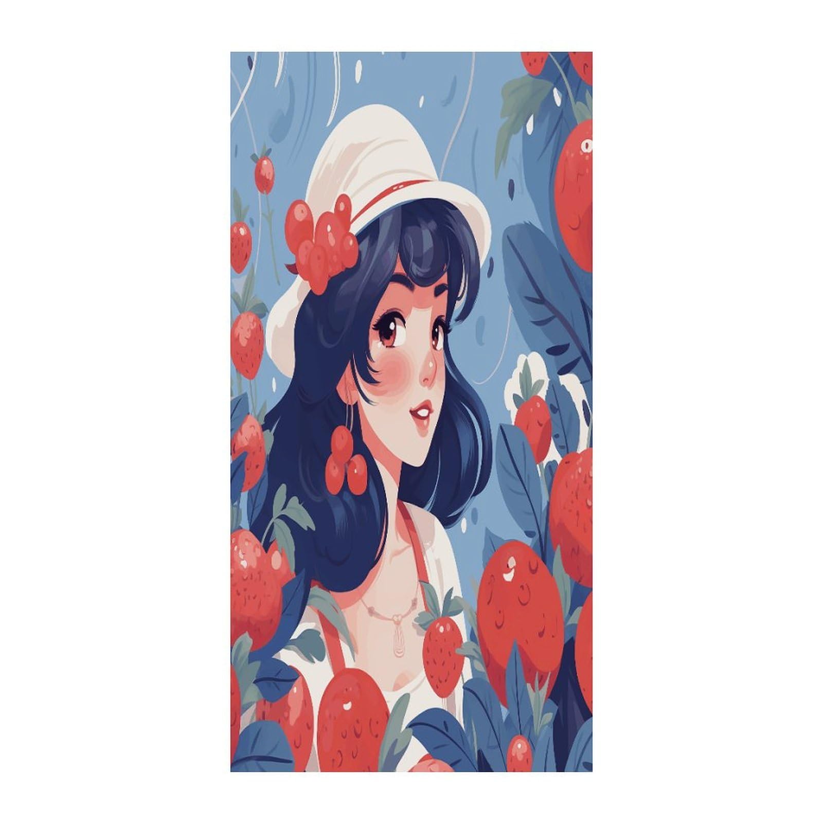 Fekiloot Girls Style And Red Berries Door Curtain Room Divider Curtains