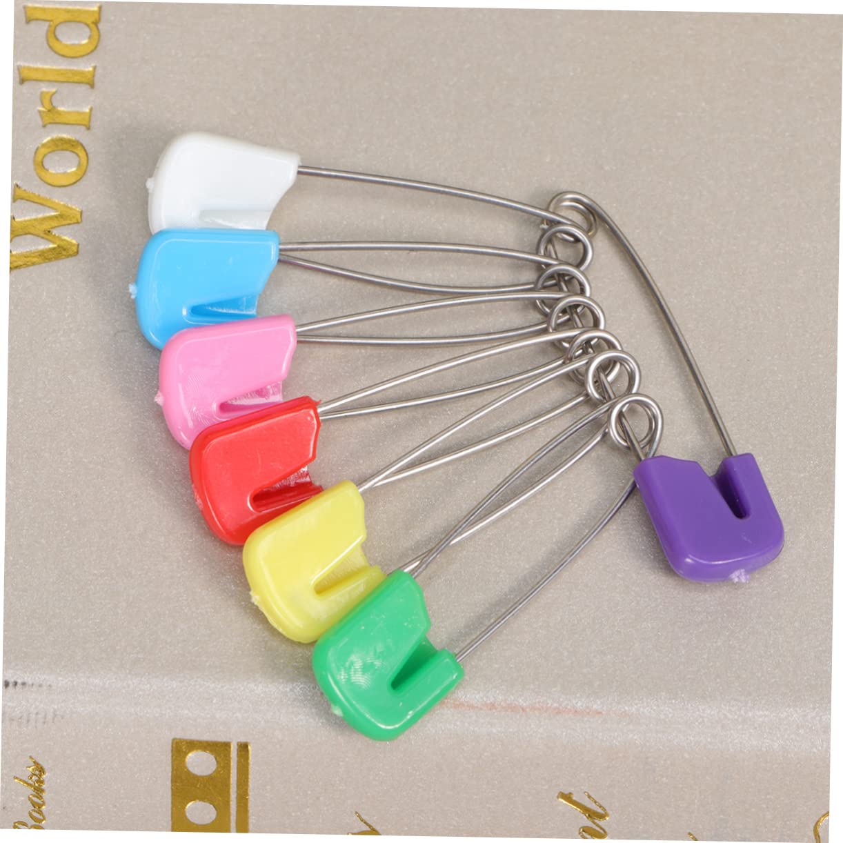 SEWACC 2sets Diaper Pins Safety Pins for Boys and Girls Locking Plastic Heads Safe for Nursing 100pcs*2