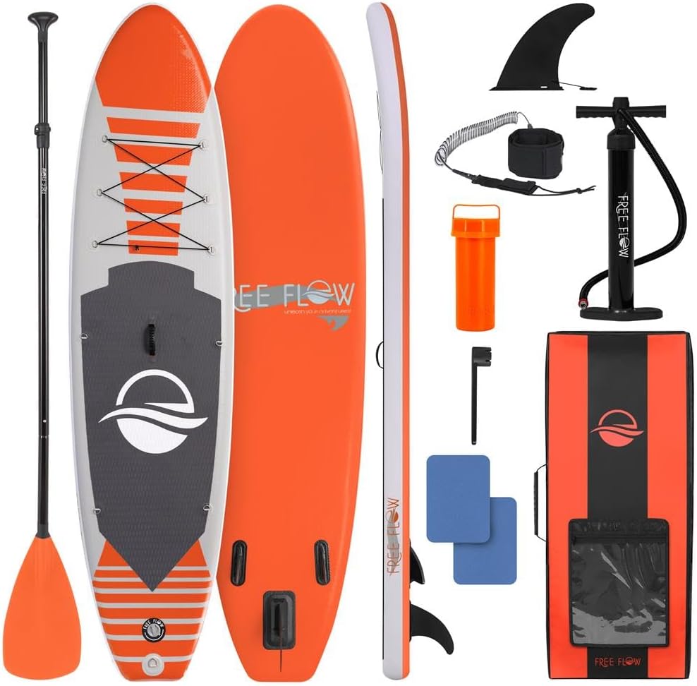SereneLife Stand Up Inflatable Paddle Board with Premium SUP Accessories – Wide Stable Design with Non-Slip EVA Deck Pad for Adults and Youth of All Skill Levels