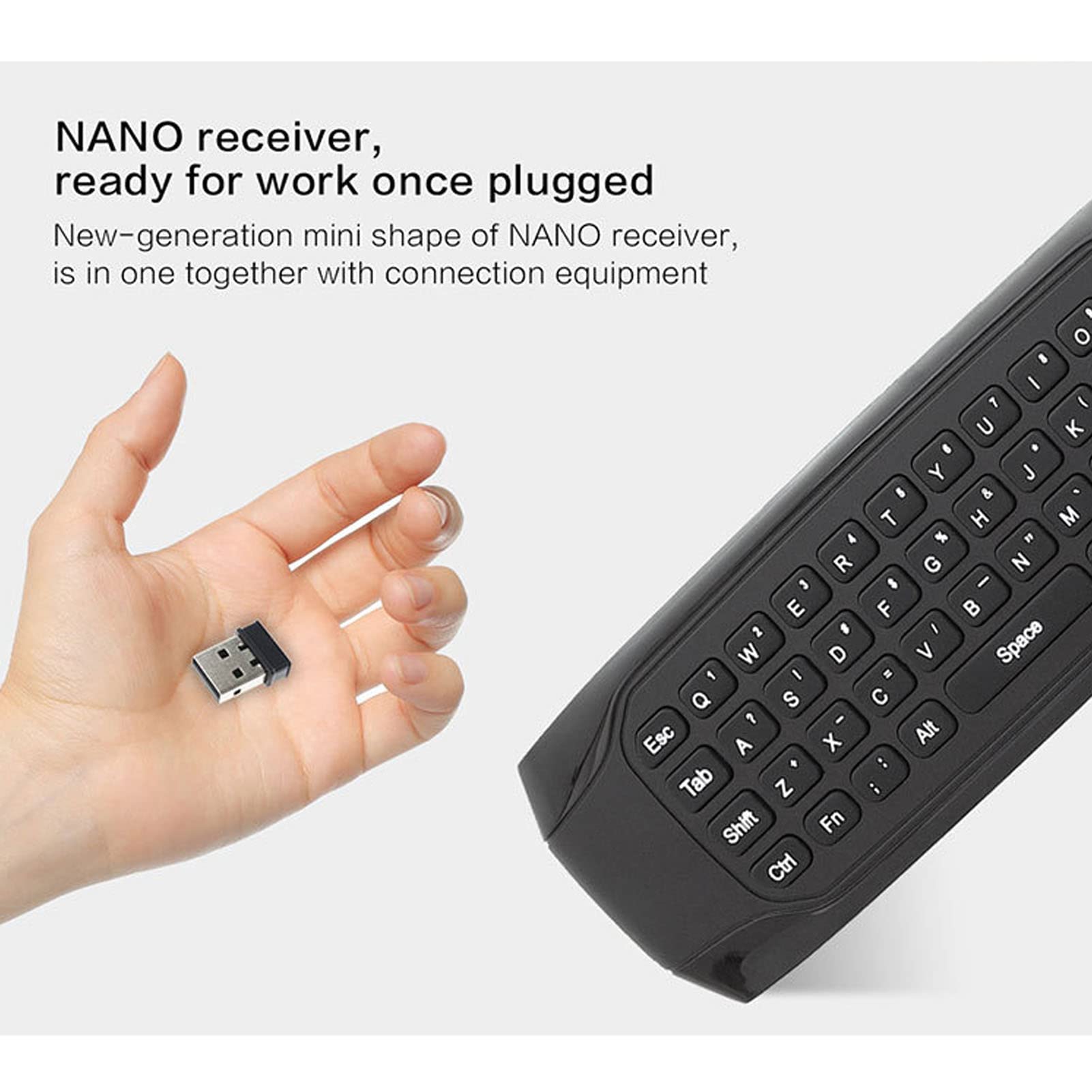 Kabellose Air Mouse Fernbedienung mit beleuchteter Tastatur | 2 4G Sprachfernbedienung Projektor TV Box PC Smart TV 6 Achsen Gyro Sensor 77 Tasten