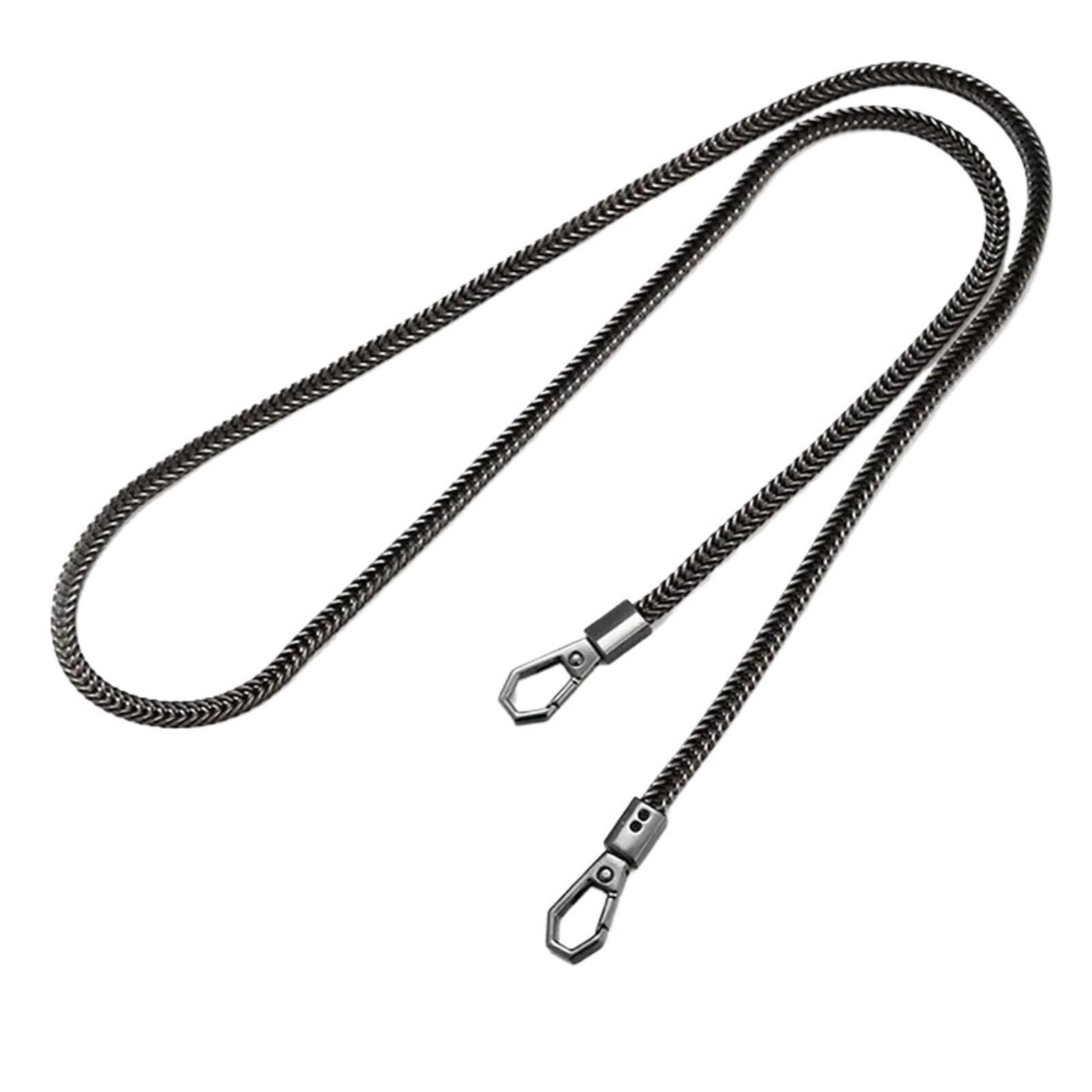 YUSUZH 2PCS Bag Chain Strap 7mm Replacement Purse Shoulder Straps Small Handbag Handle Chains for Small Bag(Black,120cm)