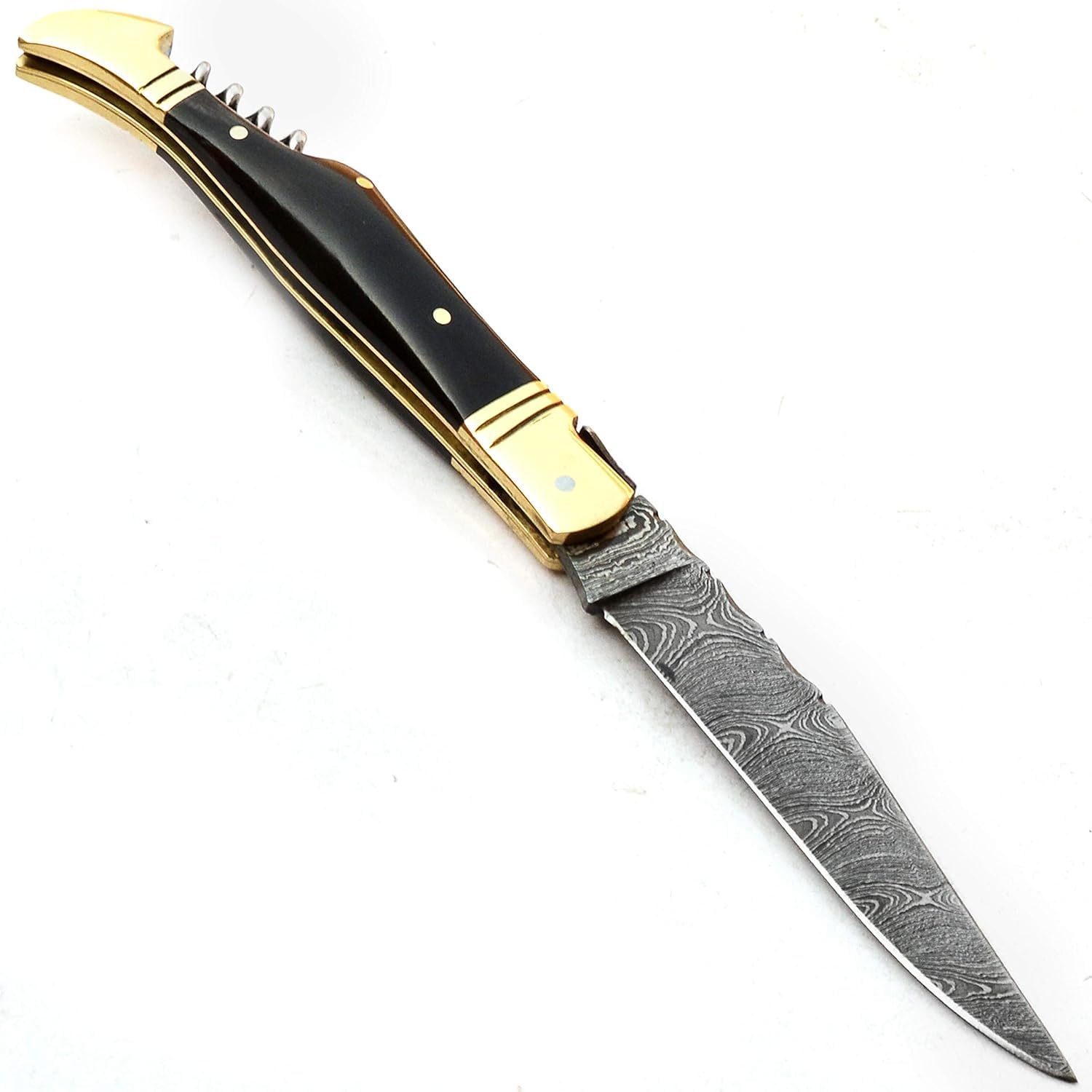 PAL 2000 KNIVES Coltello pieghevole - Coltello tascabile fatto a mano in acciaio di Damasco KNI-9800