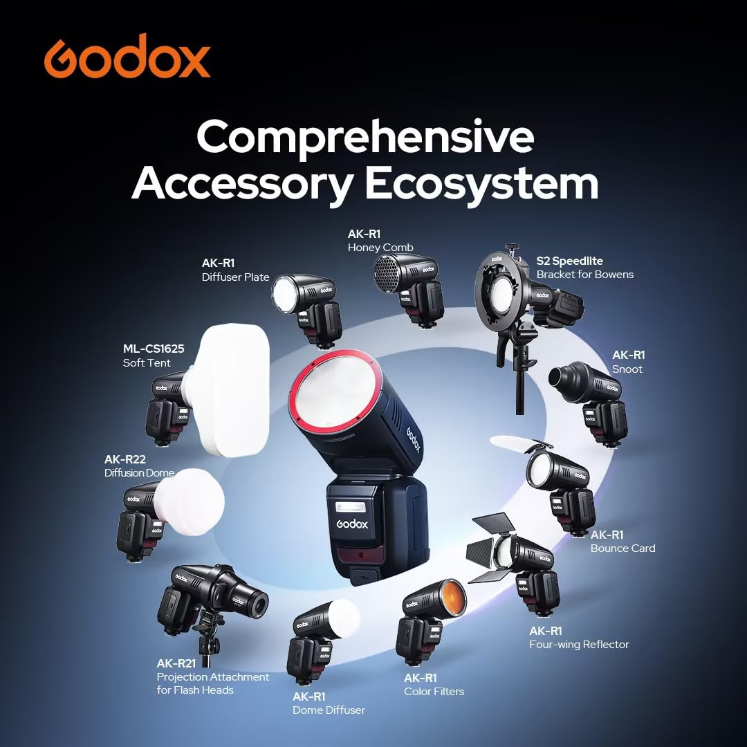 Amazon.com : Godox V100F Flash V100-F Round Head Touch Screen