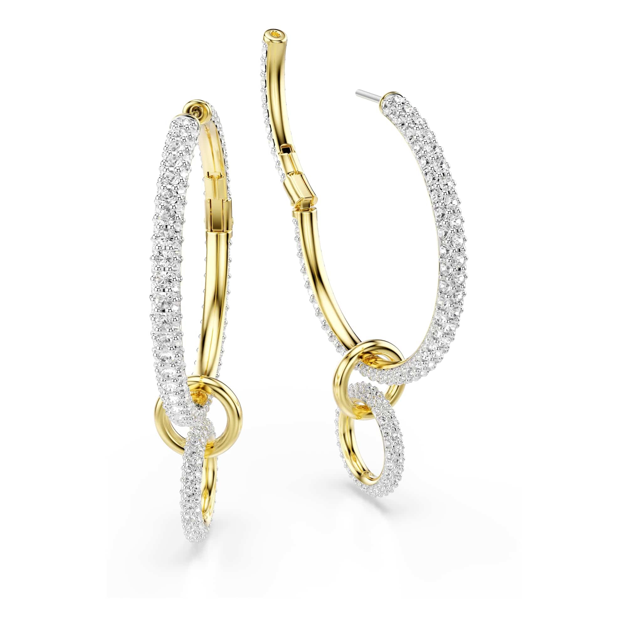 Swarovski Dextera Kreolen Rundschliff Weiß Goldlegierungsschicht