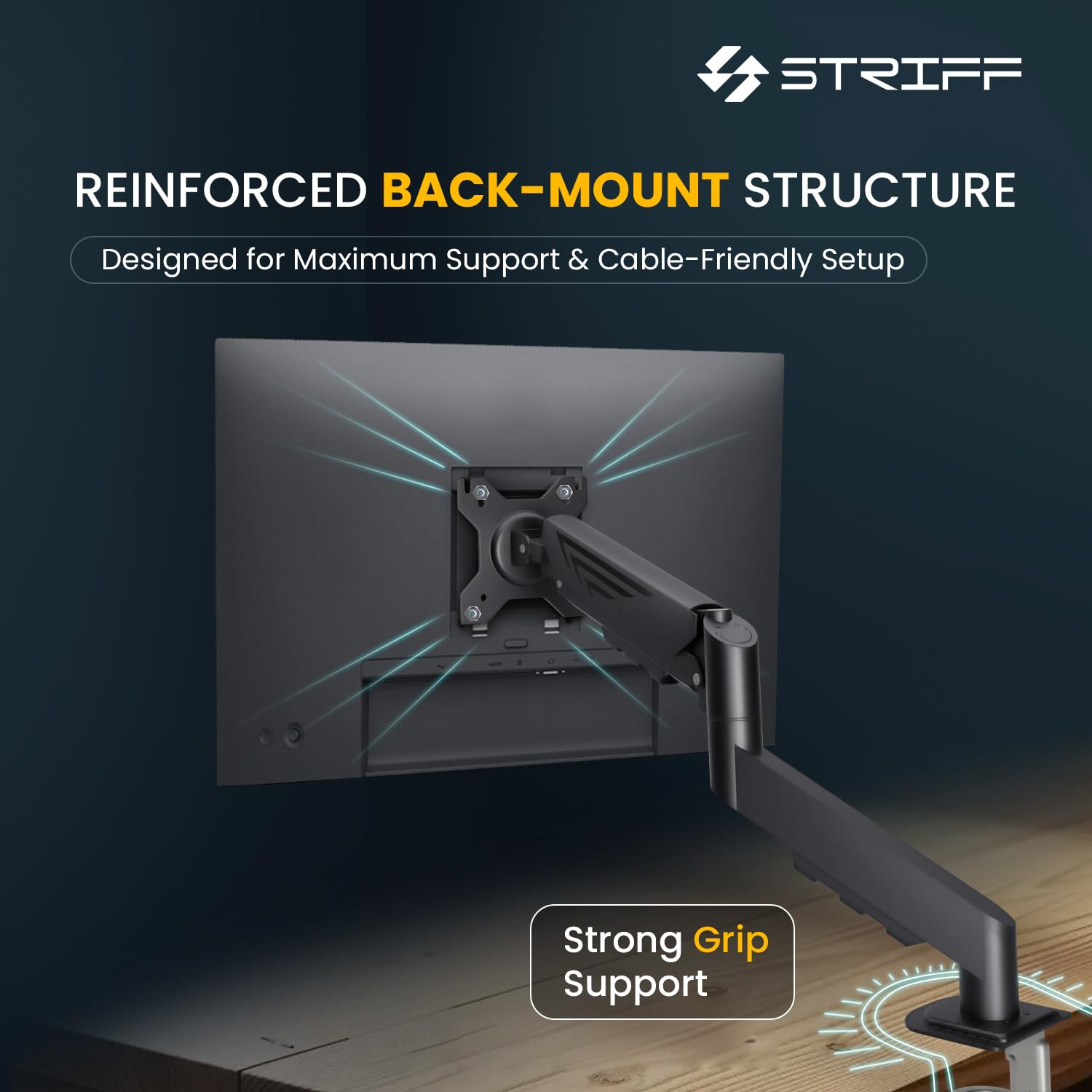 STRIFF Monitor Stand - Full Motion & Height Adjustable -4