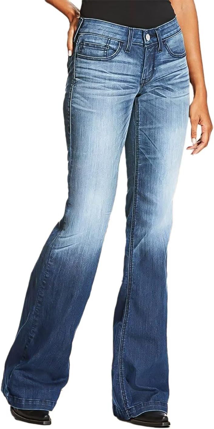 Flamingals Women’s Bootcut Jeans Mid Waisted Stretchy Casual Wash Detail Denim Jeans Flamingals Women’s Bootcut Jeans Mid Waisted Stretchy Casual Wash Detail Denim Jeans