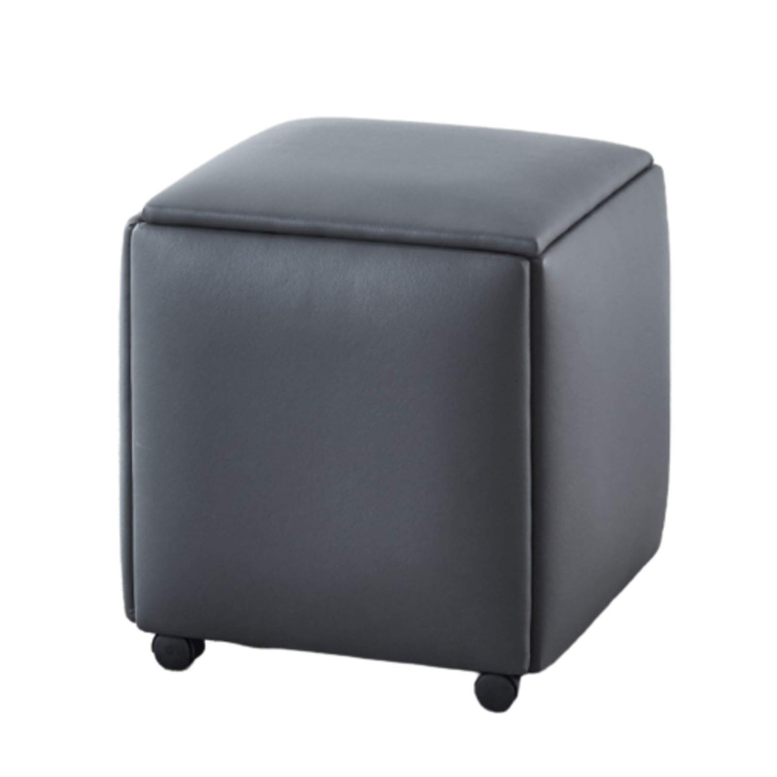 Pouf de rangement en cuir cube d'assise empilable de salon