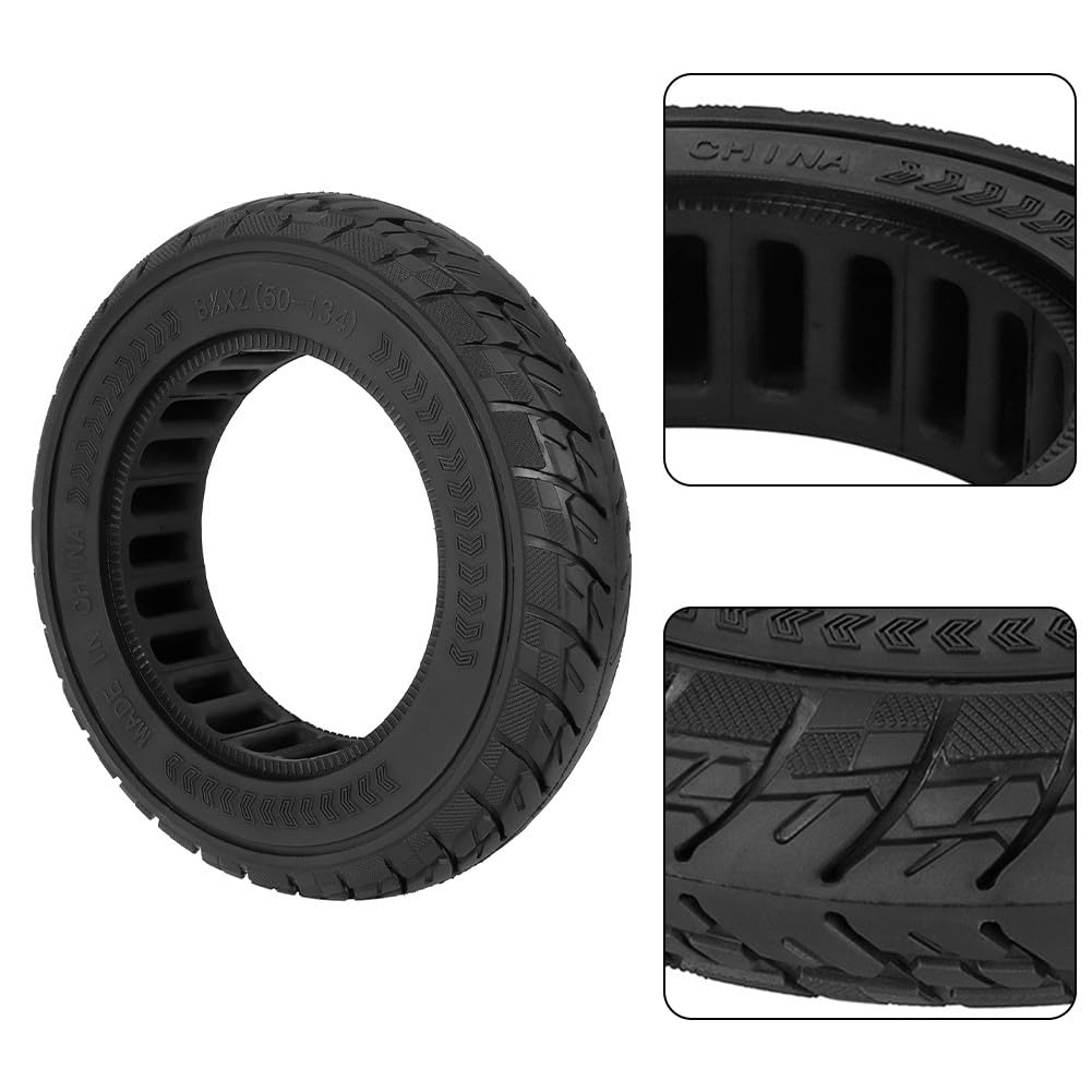 Pneu 8,5 x 2 50-134 en caoutchouc sans chambre à air compatible avec trottinette électrique inokim Light 2 Roue de rechange 9/8" Noir