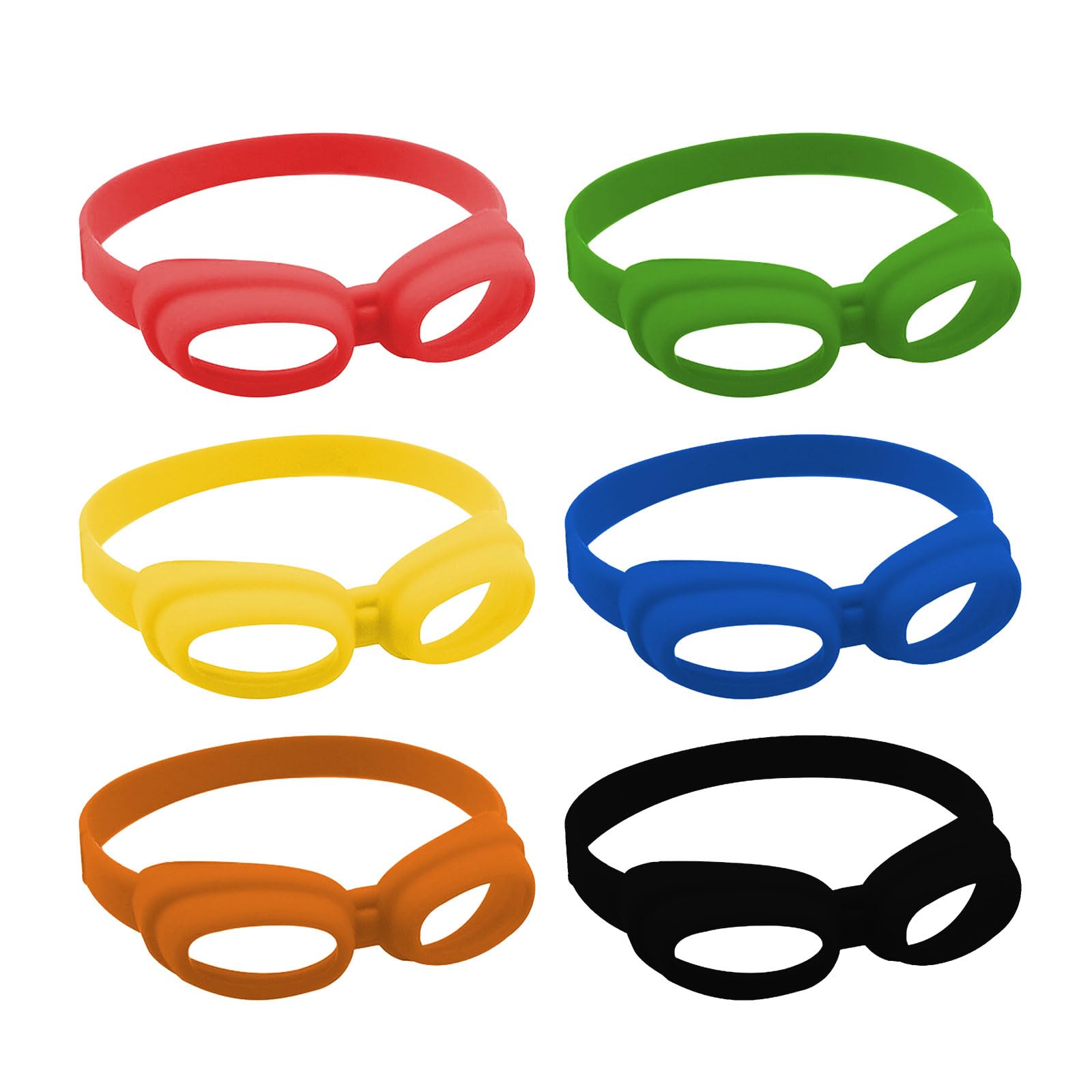 EINCORN Set of 6 Beer Bottle Stickers Colorful Beer Goggle Shaped Labels Silicone Wine Glass Marker for Parties and Gatherings