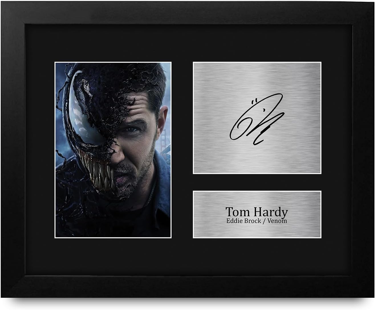 HWC Trading Tom Hardy Venom Framed Gifts Printed Signed Autograph Picture for Movie Memorabilia Fans - US Letter Size