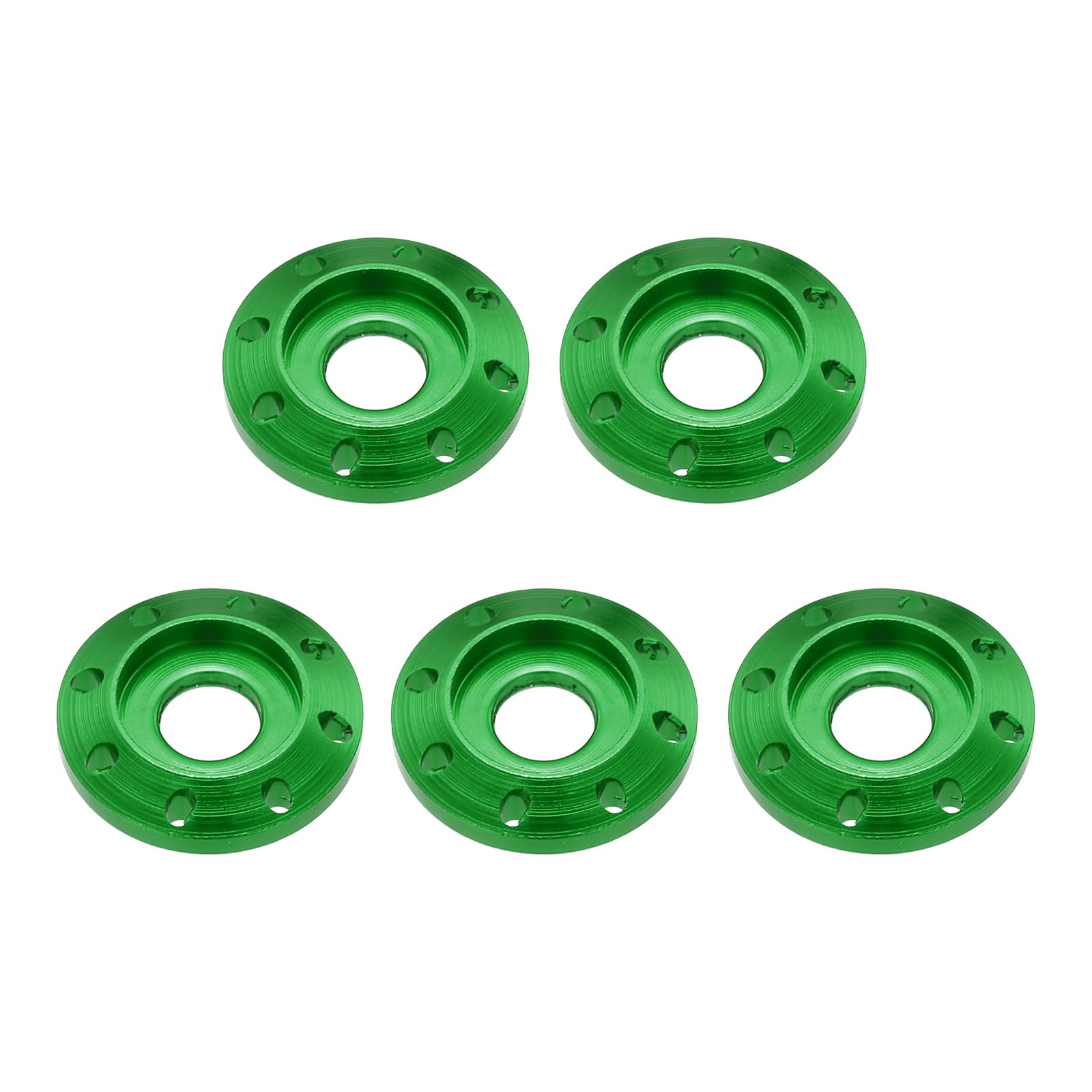 sourcing map M6 Aluminum Eight Holes Washer, Aluminum Alloy Disc Washer Anodized Colorful Decorative Gasket for Drones/RC/FPV/Electric Motorcycle(Pack of 5, Green)