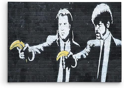 Banksy Pulp Fiction Bananas reproducción sobre Galería Envuelto lona, Lienzo, Banksy Banksy Pulp Fiction Bananas -18h X 26W "