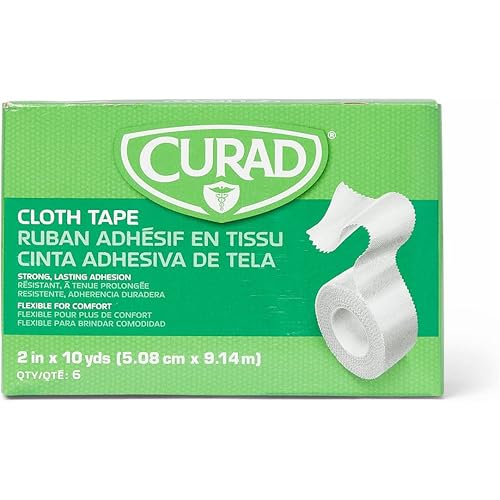 CURAD Cloth Silk Adhesive Medical Tape, 2 Inch x 10 Yard Roll, Box of 6