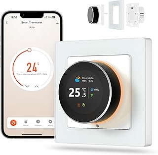 MIUCDA Smart Thermostat Wasser Fussbodenheizung WiFi Drehknopf Raumthermostat Digital Heizungsthermostat Kompatibel mit Alexa, Google Home