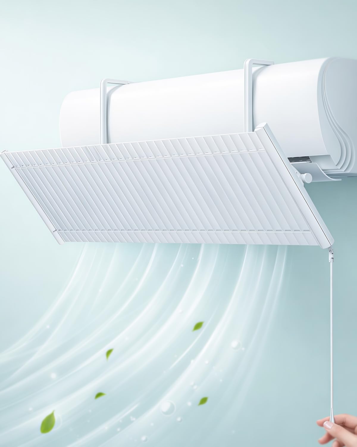Deflettore Condizionatore, Deviatore Aria Condizionatore Regolabile in Alluminio/ABS per Split a Parete 70–100cm, Deflettore Aria Condizionata Anti Soffiaggio Diretto per Casa Camera Ufficio chochoyah