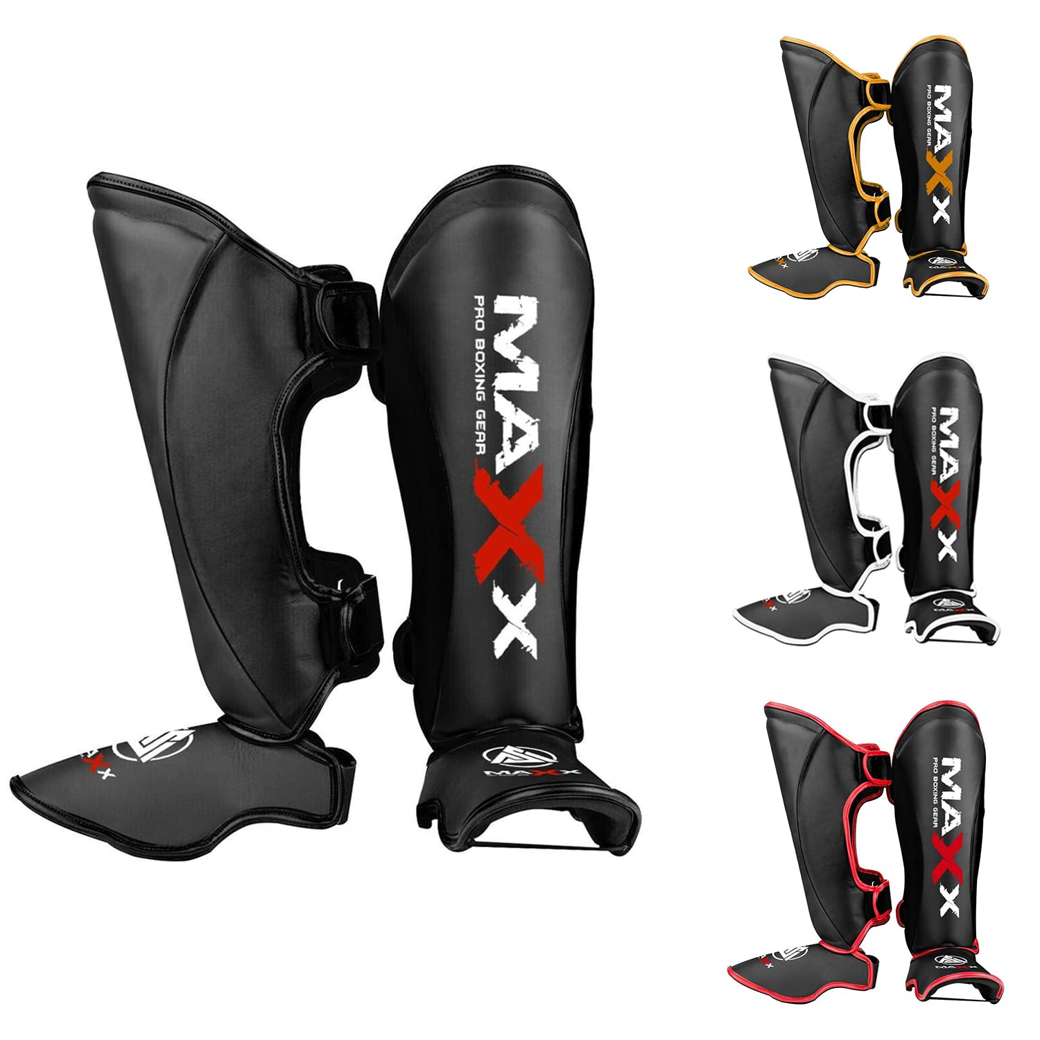 Boxing Shin Instep Pads MMA Leg Foot Guards Muay Thai Kick Boxing Pad (Black, XL) โ image 1