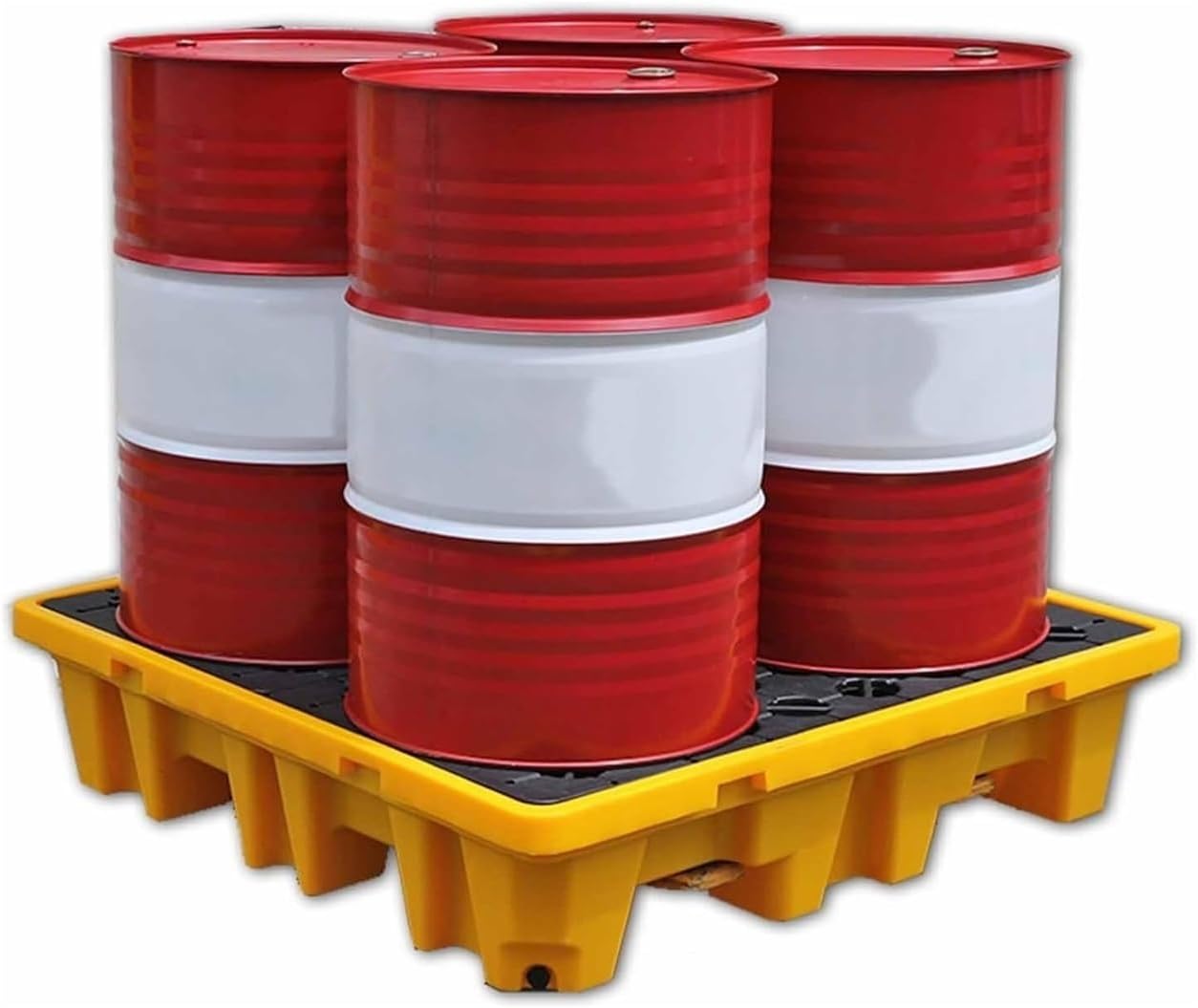 Spill Containment Platform with Grating, Spill Containment Tray with Drain Outlet, Polyethylene Plastic Pallet for Indoor and Outdoor, Garage Basement Storage of Goods(50x36x10cm)