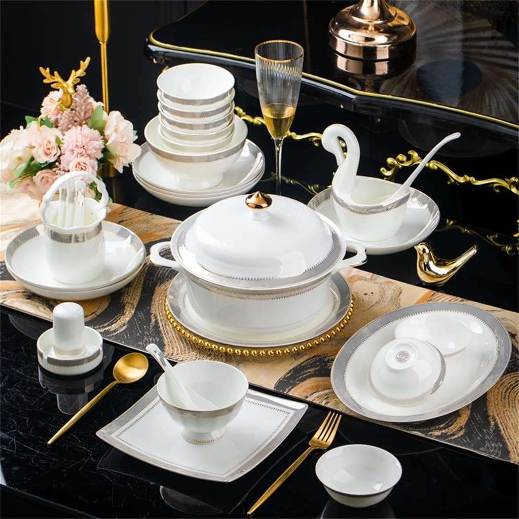 H3TF5J Zestaw zastawy stołowej, 60 sztuk porcelanowych zastawy stołowej, miski i talerzy sushi, ręcznie robione wytrzymałe zastawa stołowa, zastawa stołowa do restauracji domowych