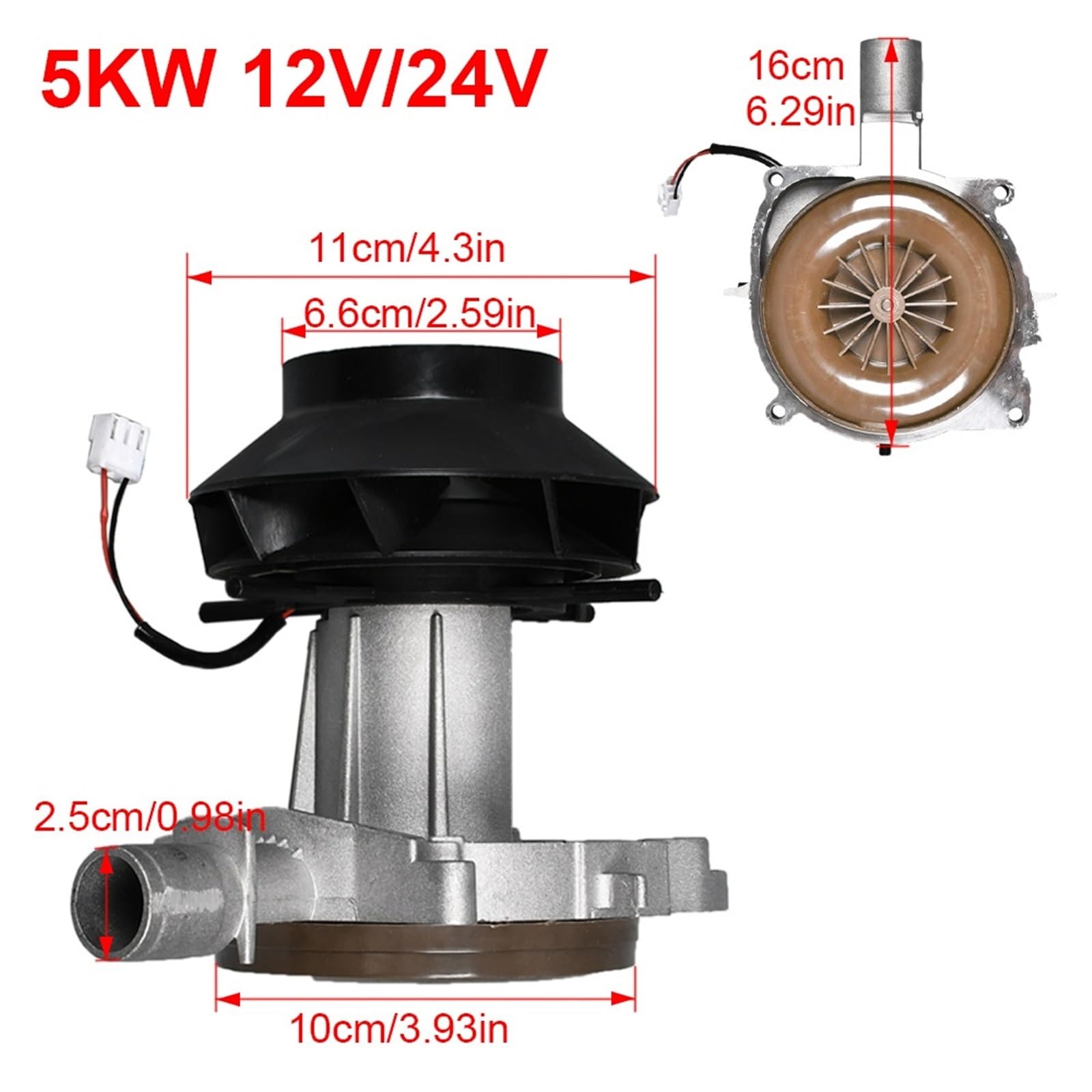 Powietrzna nagrzewnica postojowa Dmuchawa Zespół wentylatora spalinowego Rozruch silnika Części Diesel Powietrzne nagrzewnice postojowe silnik dmuchawy(12V5KW)