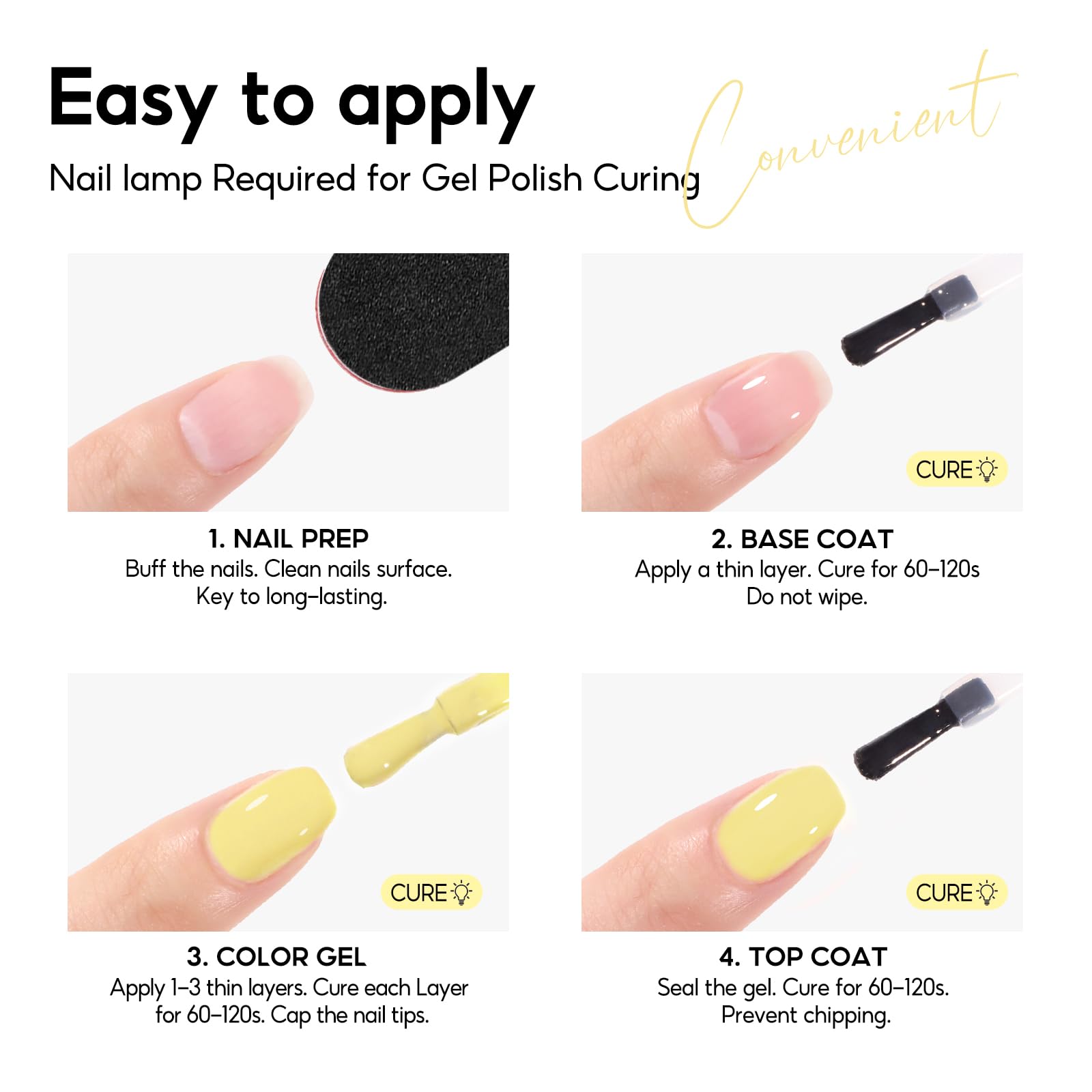 PEACECOLOR Vernis Gel UV Semi Permanent Jaune, 10ML Vernis à ongles Soak Off UV/LED Gel Nail Polish DIY Cadeau pour Femme