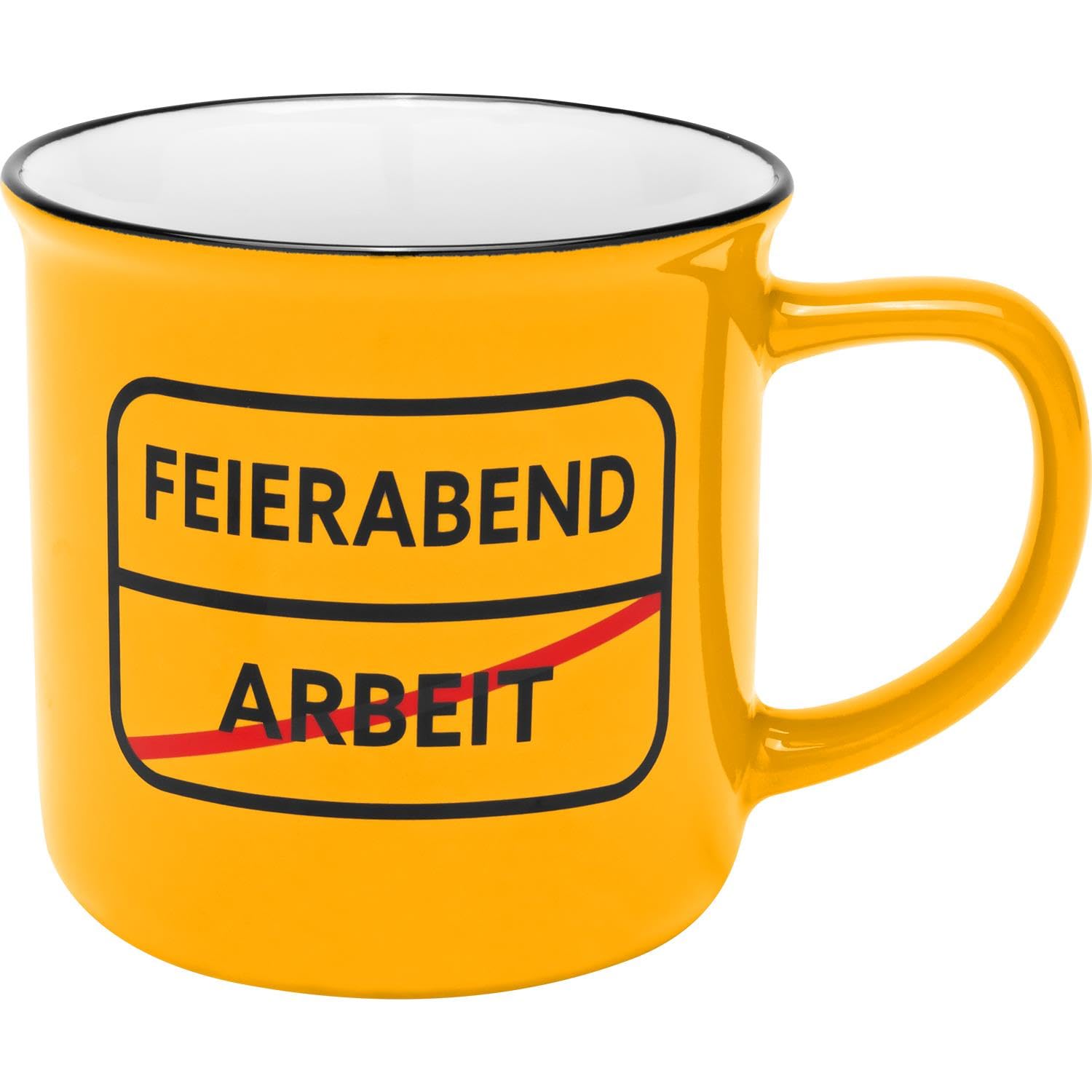 GRUSS & CO 48947 Mug with Feierabend Motif | Coffee Mug Porcelain 35 cl in Gift Wrap | Funny Gift for Men