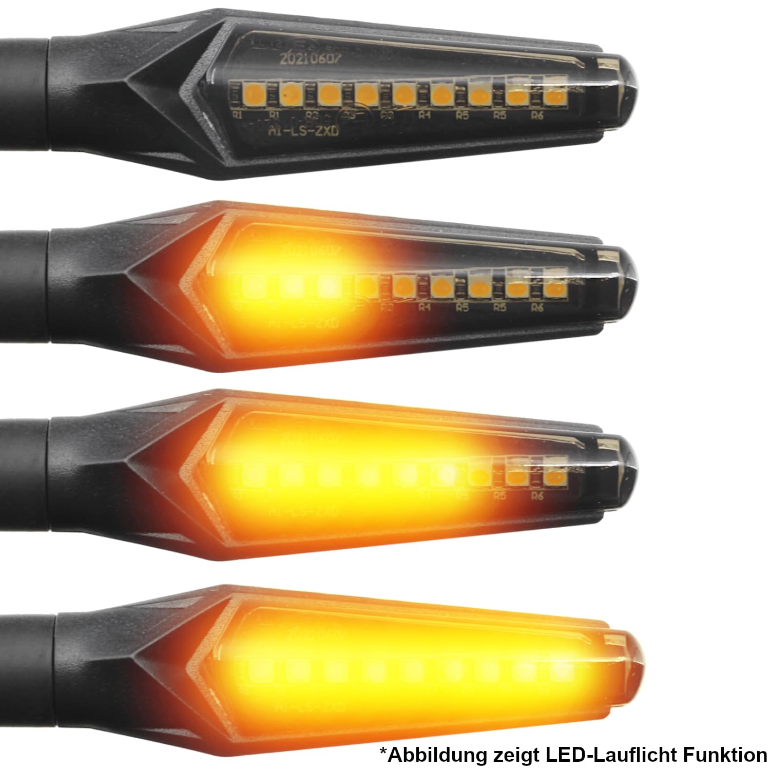 Area1 Motorrad LED Blinker E-geprüft Set (2 Stück) M8 mit Lauflichteffekt kompatibel mit (AD109 (Blinker))