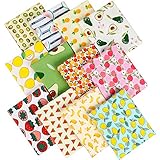 12 Pieces Printed Fruit Fabric Fruit Fat Quarters Fruit Pattern Fabric Bundles Quilting Sewing...