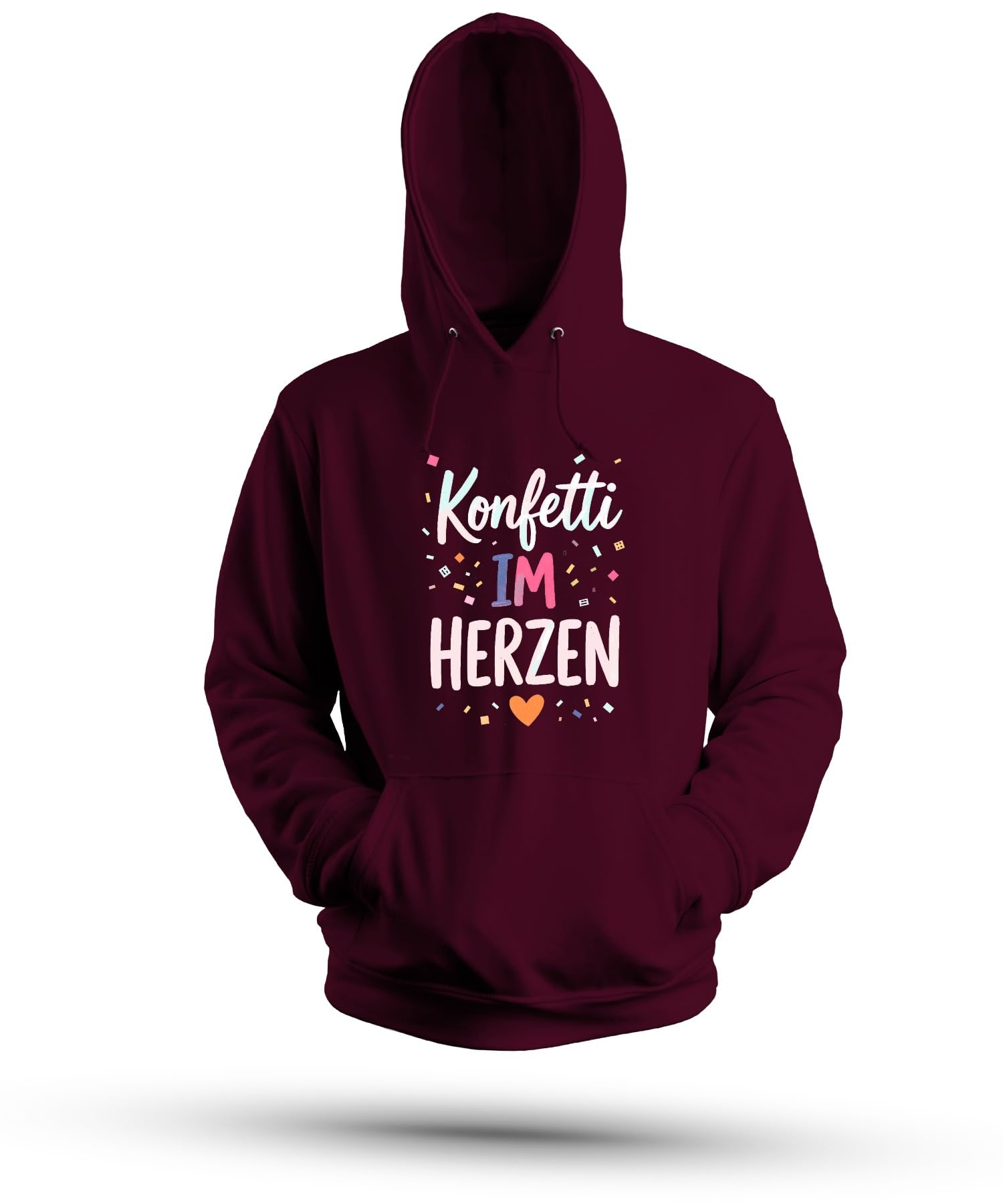 Konfetti w sercu, na karnawał, imprezę kolońską, prezent pastelowy, karnawał, unisex, bluza z kapturem