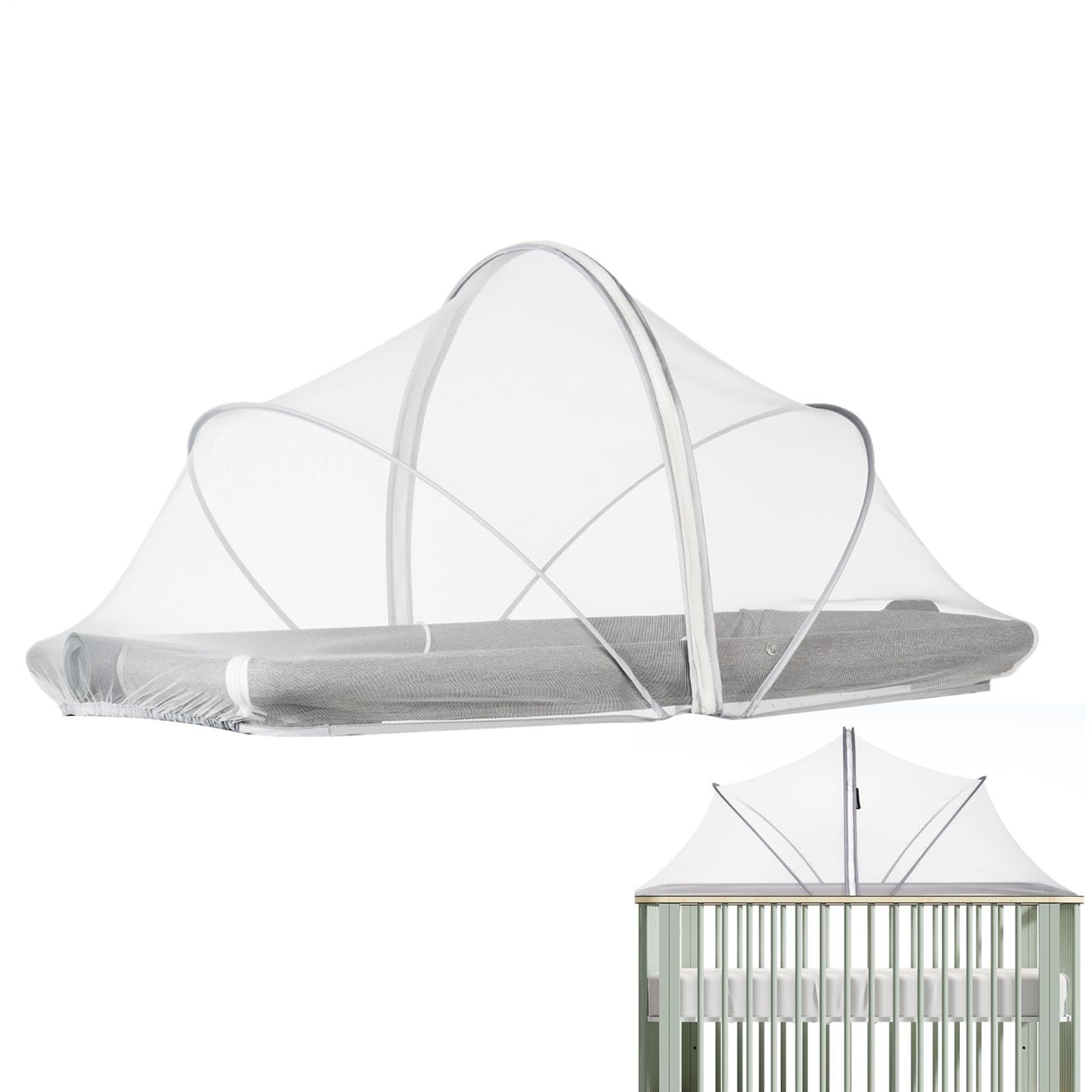 Mosquitero Plegable para Cuna De Viaje, Cubierta De Malla Transpirable para Moisés Y Parque Infantil, Fundas Protectora Portátil para Bebé En Exteriores