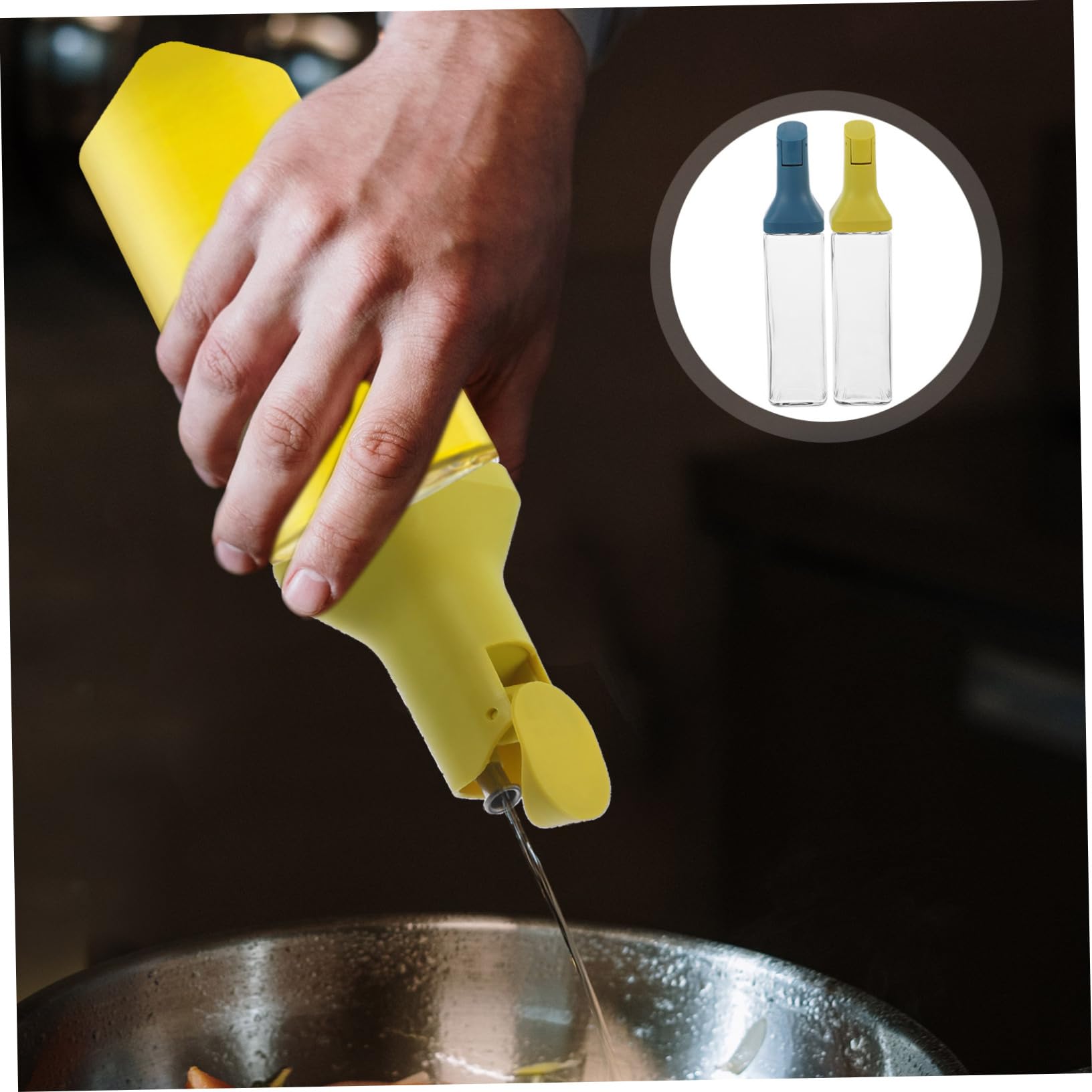 Alipis 2pezzi Bottiglia di Vetro Trasparente per Aceto da Cucina Contenitore per Olio in Vetro Distributore di Salsa di Soia Porta Aceto e Olio per Uso Domestico e Ristorante