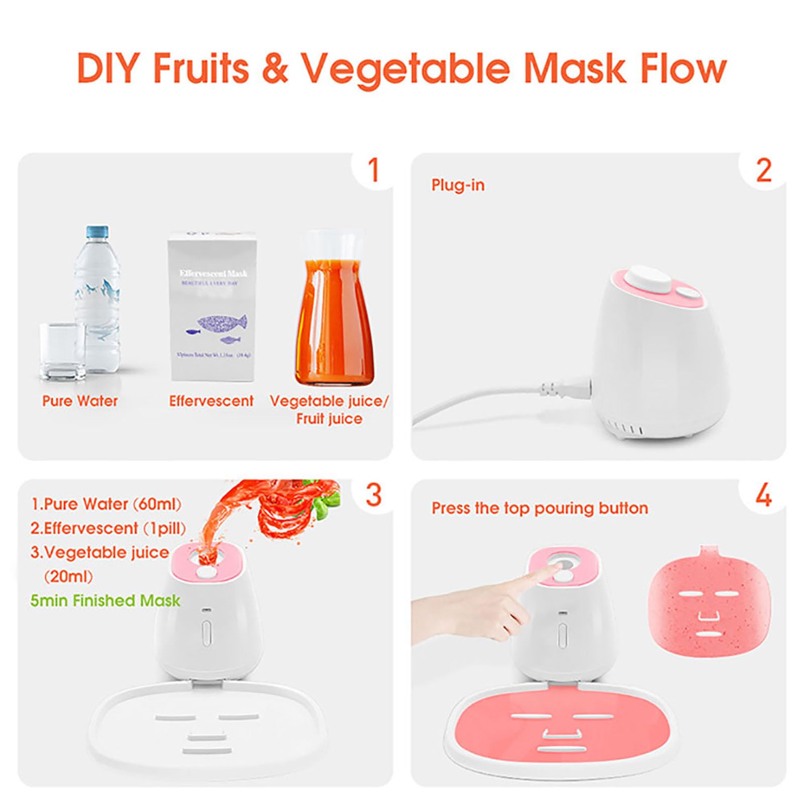 Producent Masek Na Twarz, Automatyczny Blender Masek Na Twarz, DIY Kolagen Masek Na Twarz, Owoce I Warzywa, Automatyczny Tryb Czyszczenia, Kontrola