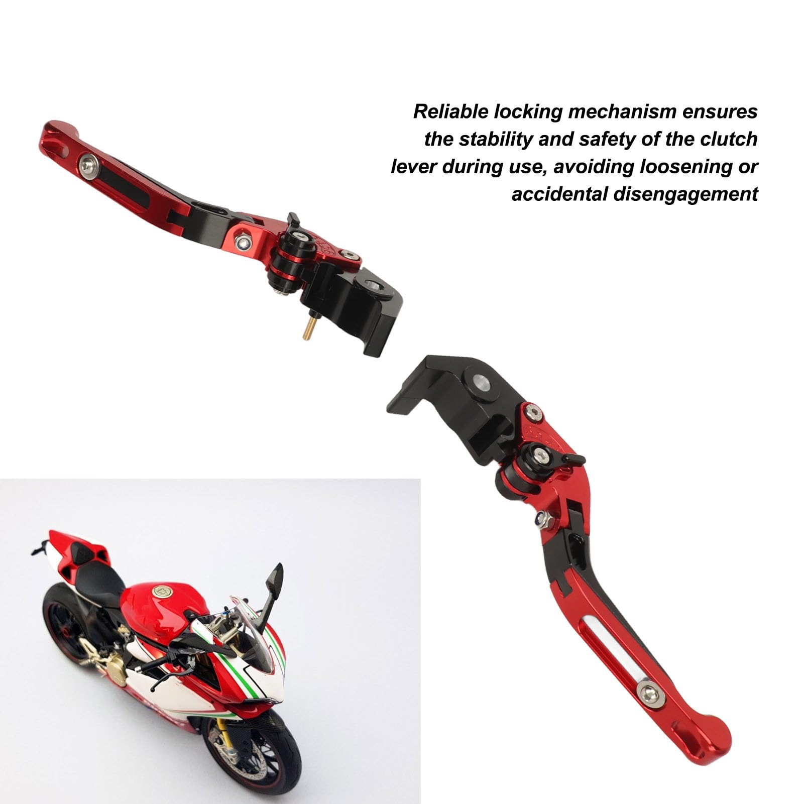 Levier de Frein D'embrayage de Moto, Leviers Pliants Réglables de Remplacement pour Streetfighter V2 (rouge)