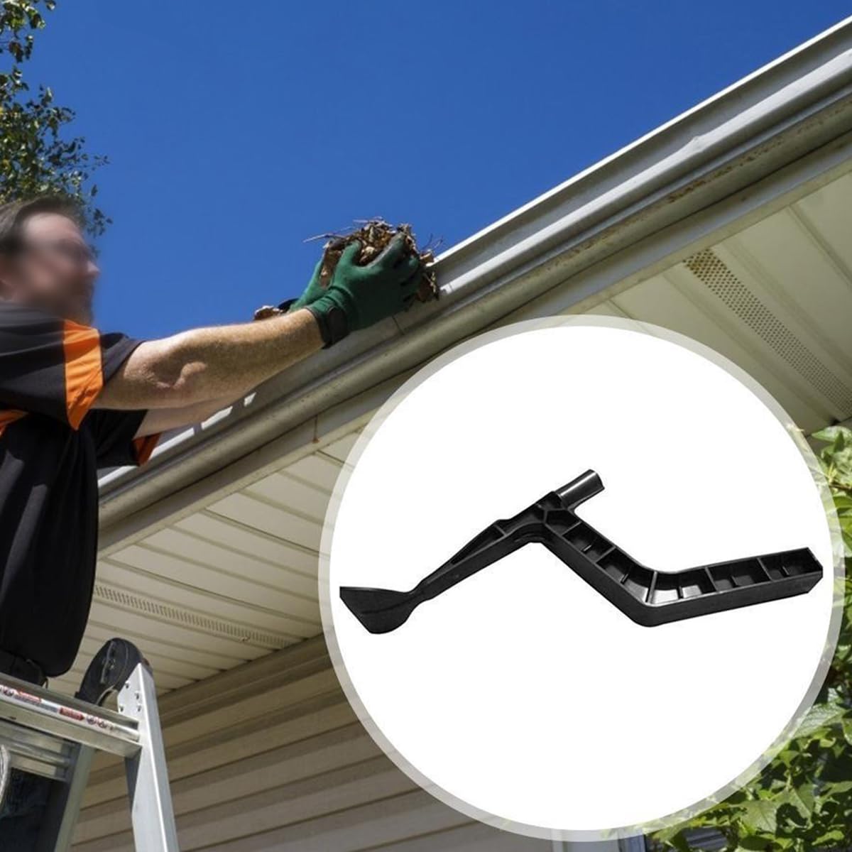 Ieron Gutter Cleaning Tool,Roof Gutter Cleaner Spoon and Scoop Cleaning Scraper Tool for Garden Leaves Ditch Villas Townhouses,Scraper Cleaner Tool - Image 4
