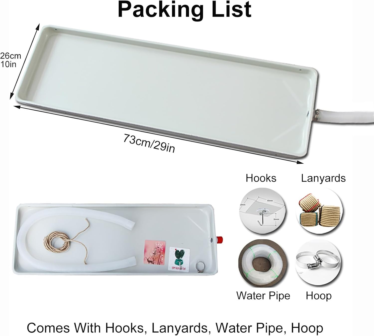 Metal Drip Tray for Air Conditioner Drain Pan - Central AC, Window Unit, Fan Coil - Indoor & Outdoor Use, Prevents Water Damage, Durable Drip Pan Solution