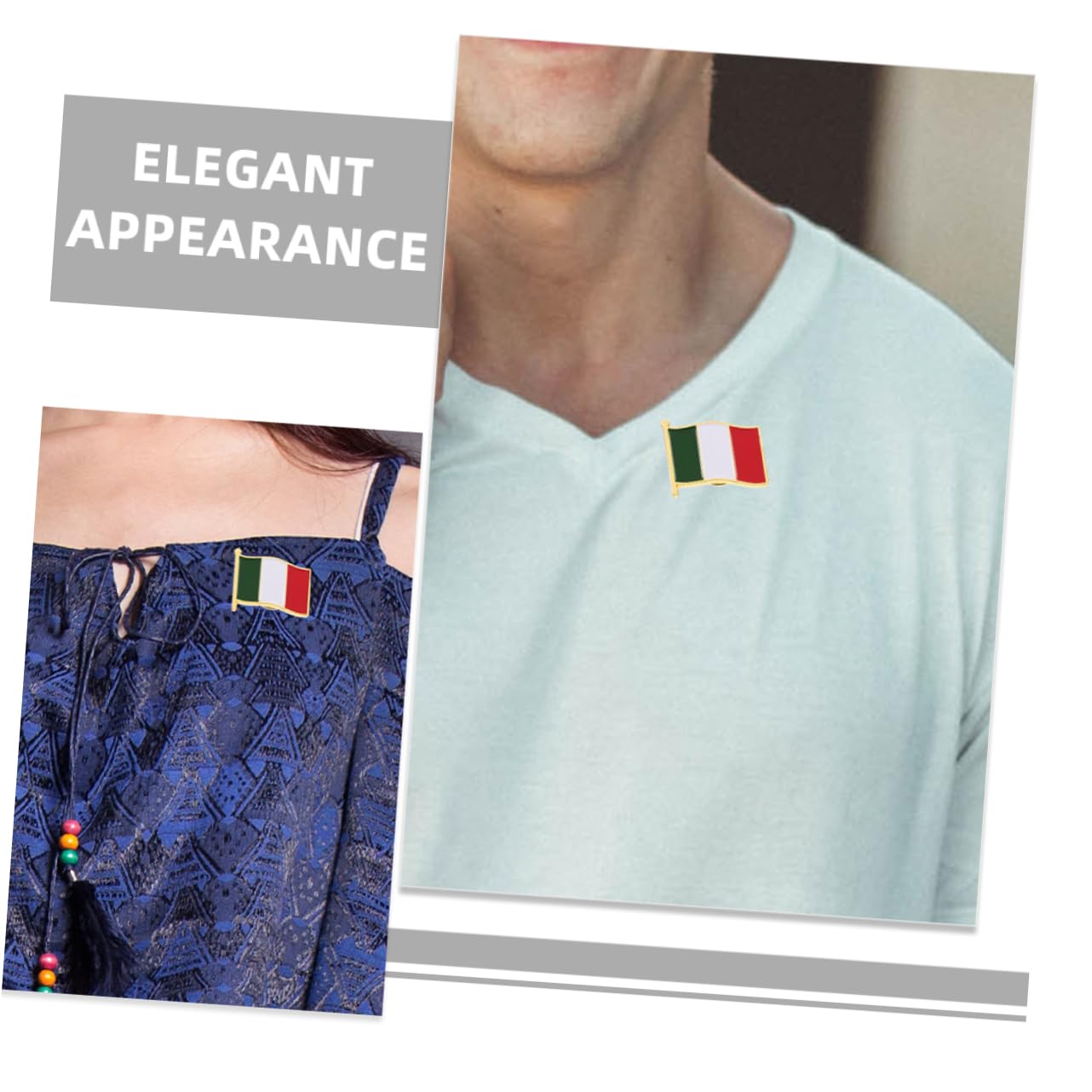 VALICLUD 40 Stück Italienische Flagge Brosche Herren Anzug Pin Schal Brosche Pin Patriotisches Abzeichen Flagge Pin Kleidung Abzeichen Italienische Brosche Pin Italien Pin Nationalflagge