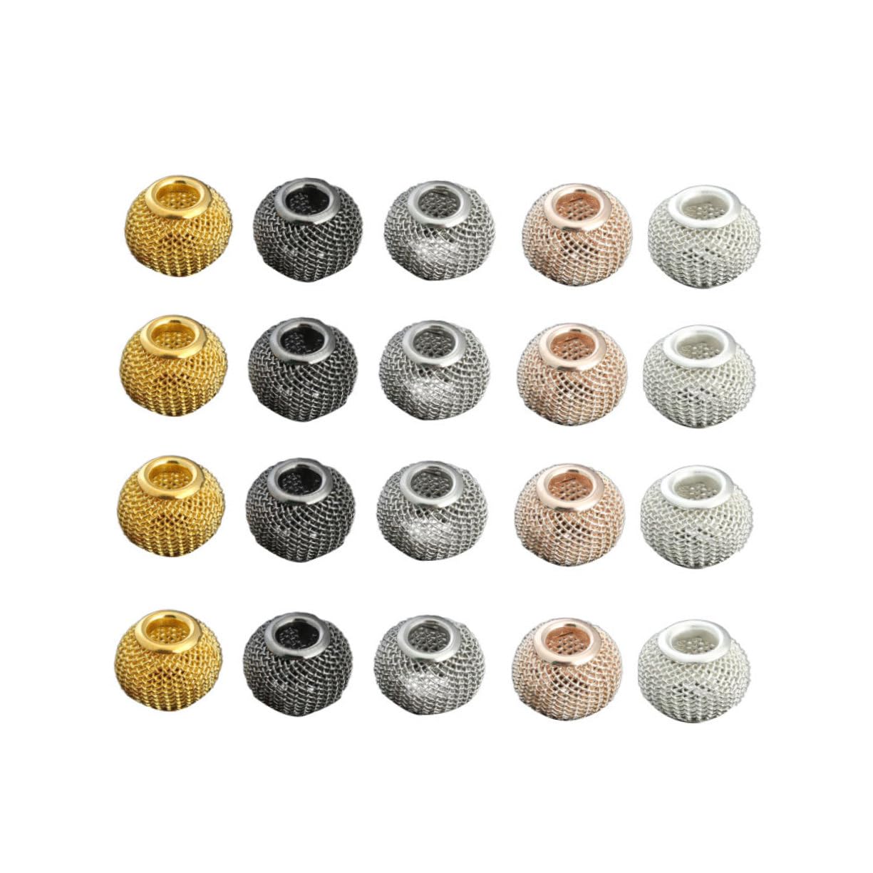 EXCEART 150 Piezas Cuentas Espaciadoras De Metal Cuentas Circulares Cuentas Para Pulseras Cuñas De Metal Kit Para Hacer Pulseras Para Niñas De Acero Inoxidable Joyas Niño