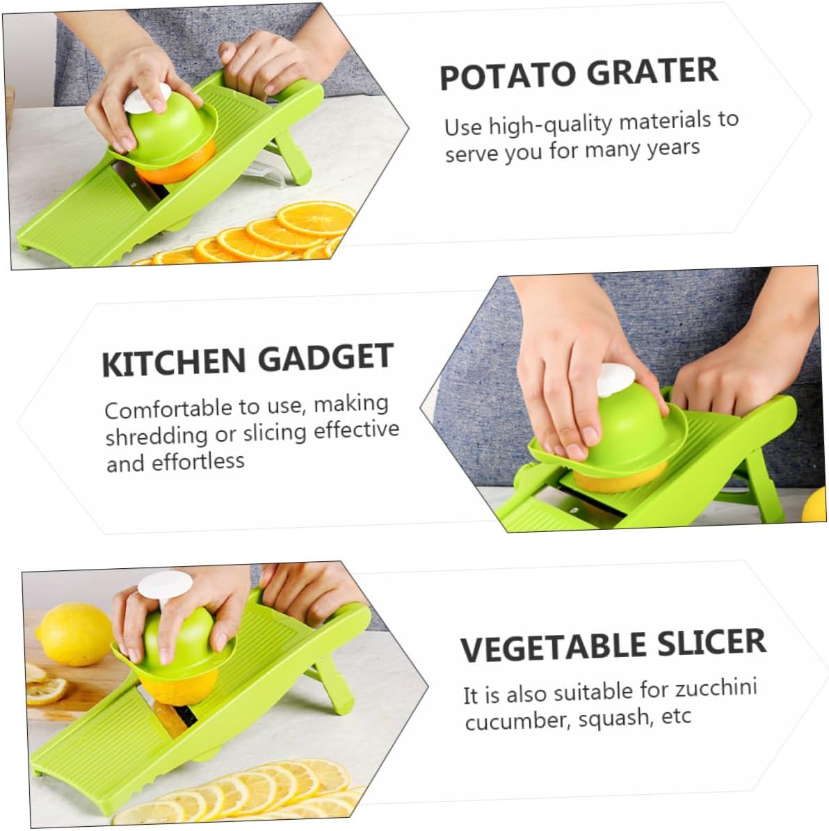 Multipurpose Potato Grater and Vegetable Slicer Kitchen Tool Handheld Mandoline for Shredding, Slicing, and Chopping Potatoes and Vegetables in Home Cooking