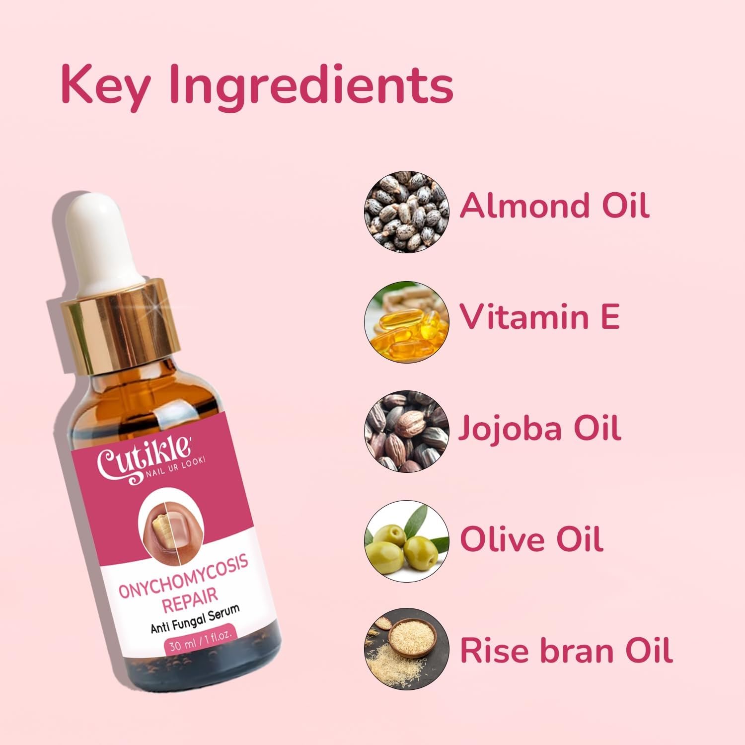 CUTI-KLES.Nail Serum for Nail Growth & Repair. Professional Formula, 100% Pure. Nourishes Nails & Helps, Damaged Nails & Ingrown Toe-Nail - 30ml Pack of 2