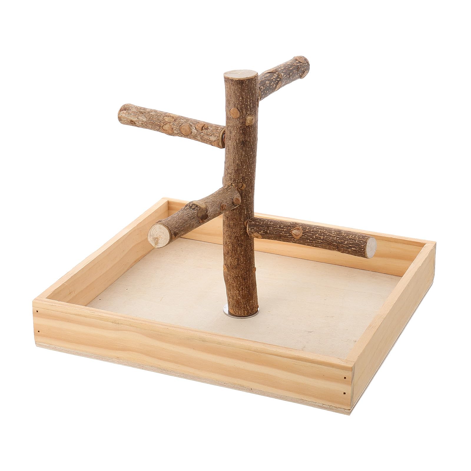 SOLUSTRE Soporte para Perchas de Pájaros de Madera Beige Portátil para Entrenamiento de Loros Pequeños Desarrollo de Equilibrio y Coordinación