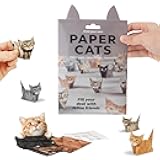 DIY Paper Cats-50 Sheets DIY Origami Paper to Fold Cute Cat Figures,Fun Craft Activity for Adults,Desk Decoration & Gift for Cat Lovers (ca't, 50pcs)