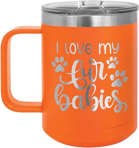 Miniatura 6 de I LOVE MY FUR BABIES Gris 15 oz Taza de café wtapa deslizante  Taza de café de viaje aislada  Ideas de regalos de cumpleaños o Navidad de mujeres u