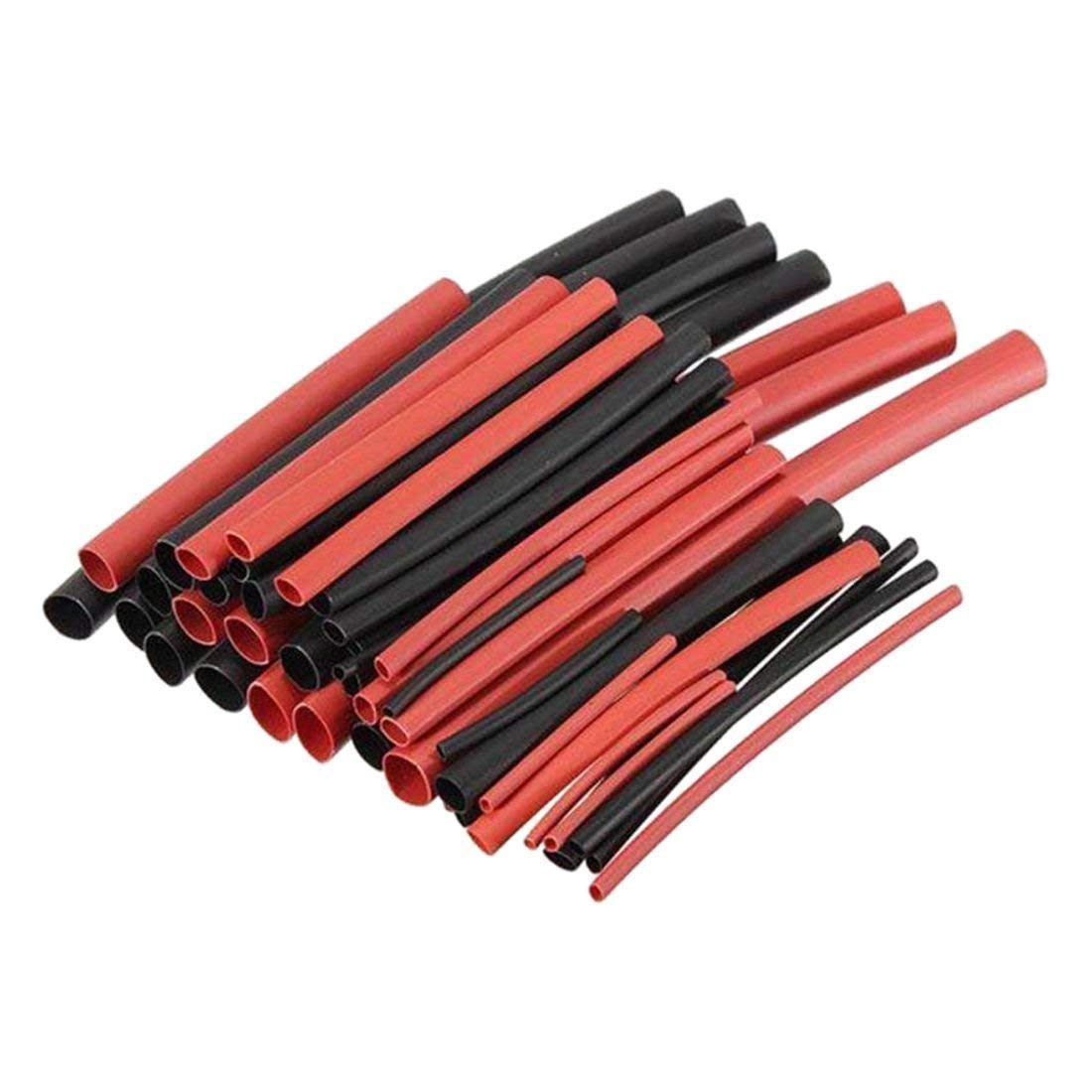 PULABO 42Pcs Black Red Assorted 6 Size Polyolefin 2:1 H-Type Heat Shrink Tube Wire Wrap Kit Electrical Connection Cable Sleeve Tubing Sets Electric Insulation Heat Shrink Wrap Popular