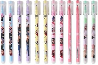 Comprar 12 Piezas de Bolígrafos gel Borrables BP, Merchandising del Grupo Femenino Coreano Kpop, Regalos Coleccionables para Fans, Con Significado Conmemorativo (Negro)