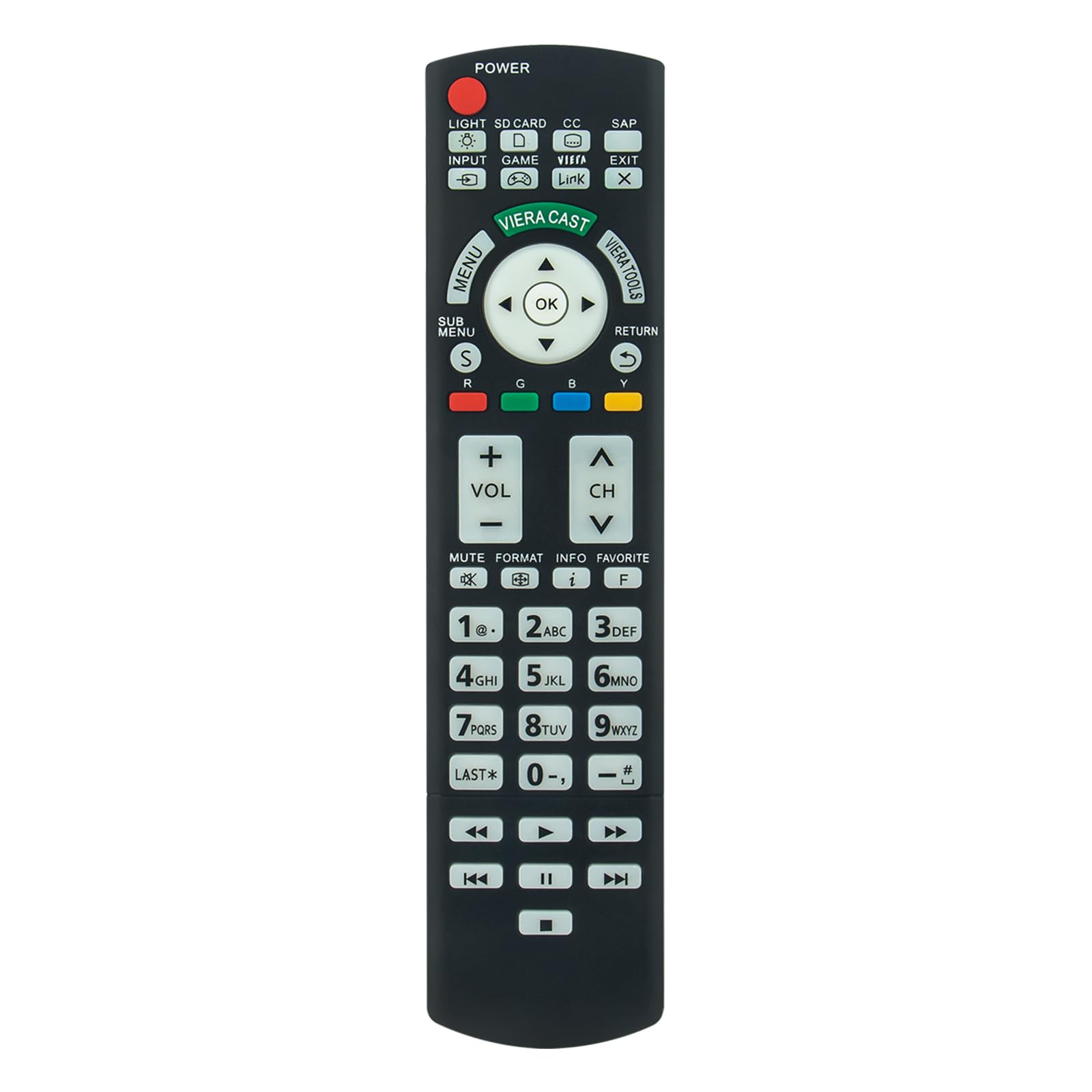 N2QAYB000486 Replace Remote Control Compatible for Panasonic Viera 1080P Plasma HDTV TC-P50G25 TC-P54G25 TC-L42D30 TC-P42G25 TC-P46G25 TC-P50G20