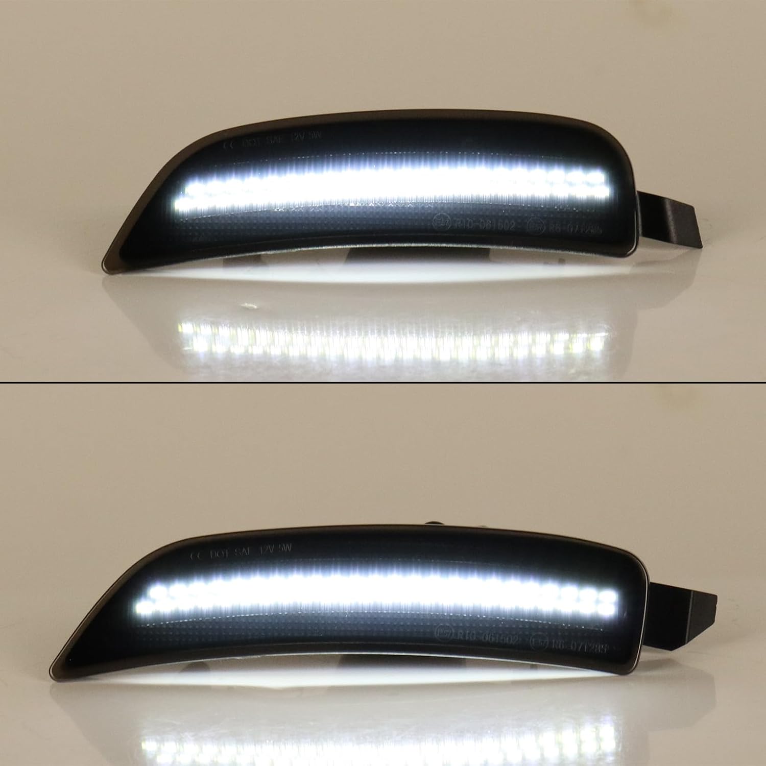 4pcs Fender Wheel Arch Side Marker Lights for Mazda MX-5 Miata, GS-P GS GT GX I Sport RF Club i Grand Touring Trims, Smoke Lens White LED, Bumper Parking Signal, NA1J-51-5J0C / NA1J-51-5H0C