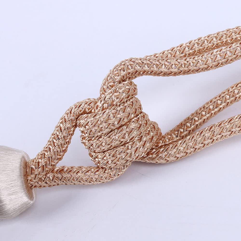 Vorhangseile Tiebacks, Vorhanghalter, China Wind Polyester Vorhanggurt Hängende Ohr Hängende Kugel Vorhang Bindeseil Zubehör, 2 PCS(Gold)