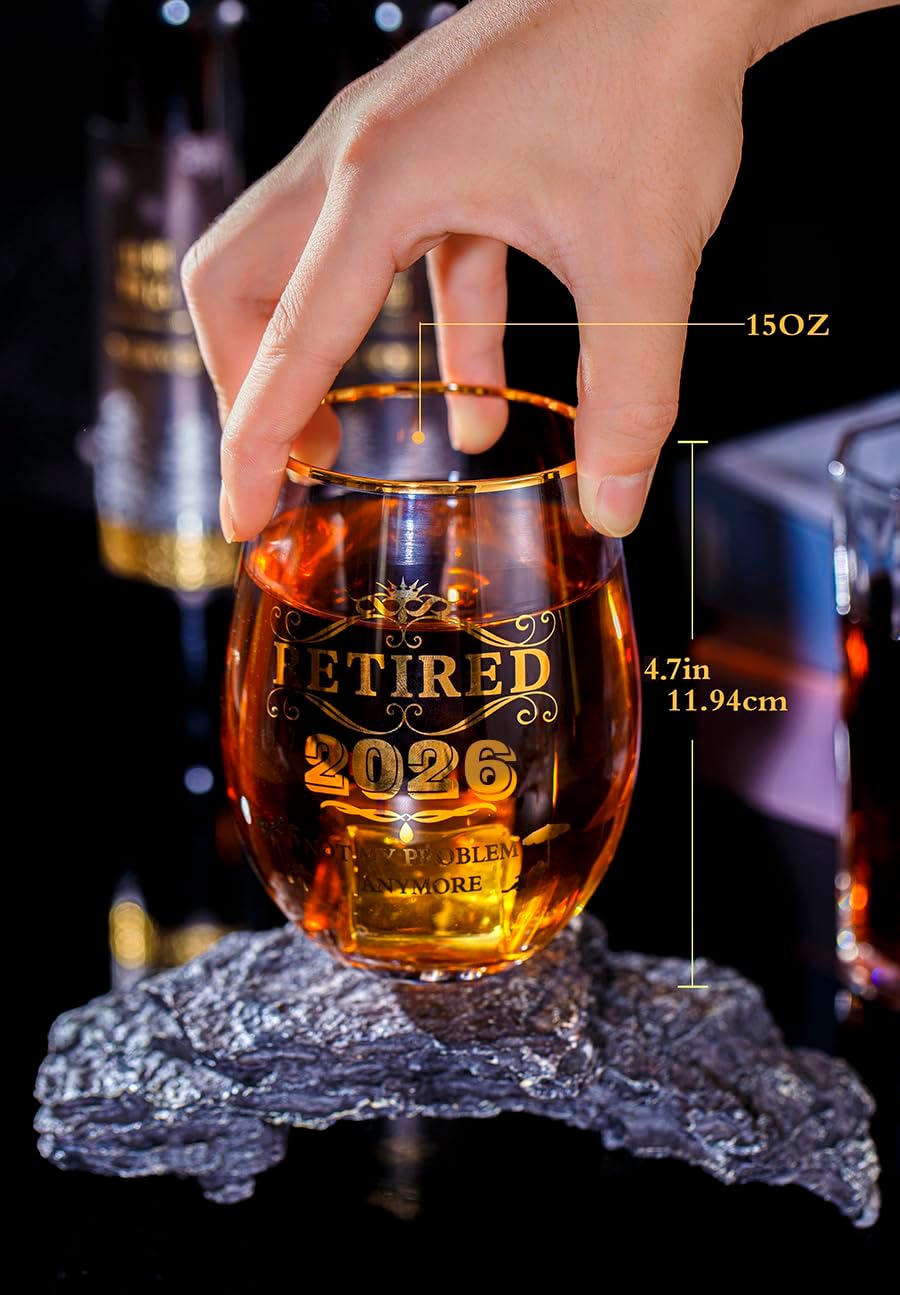 Great Retirement Gift for Women & Men 2026 !Coworker Leaving Gifts,Retirement Decorations, Farewell Goodbye Gifts For Coworkers - Stemless Wine glass - Image 3
